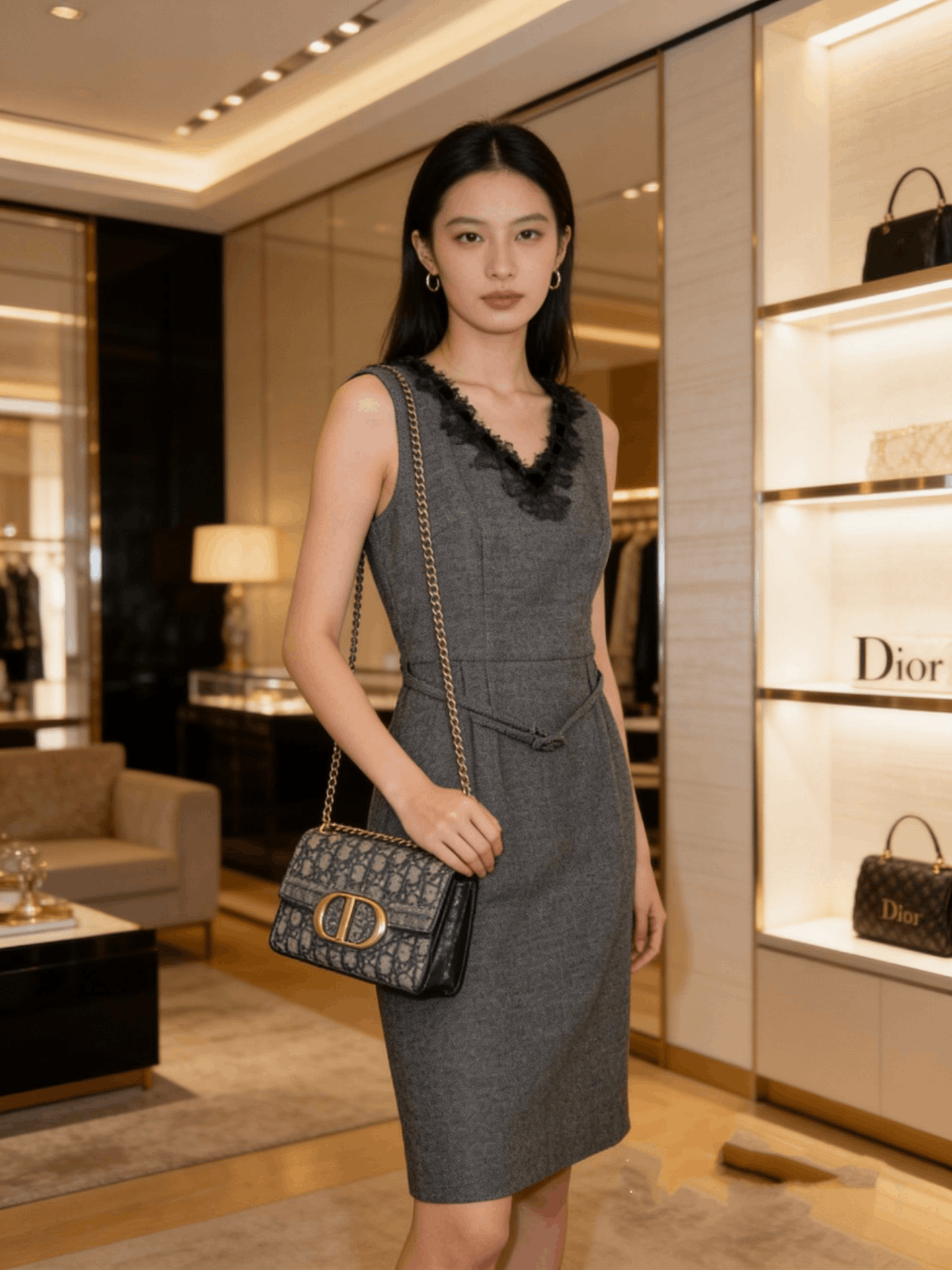 Dior Dior Lace Wool Blend Camisole Dress Size XS / US 0-2 / IT 36-38 - 3 Thumbnail
