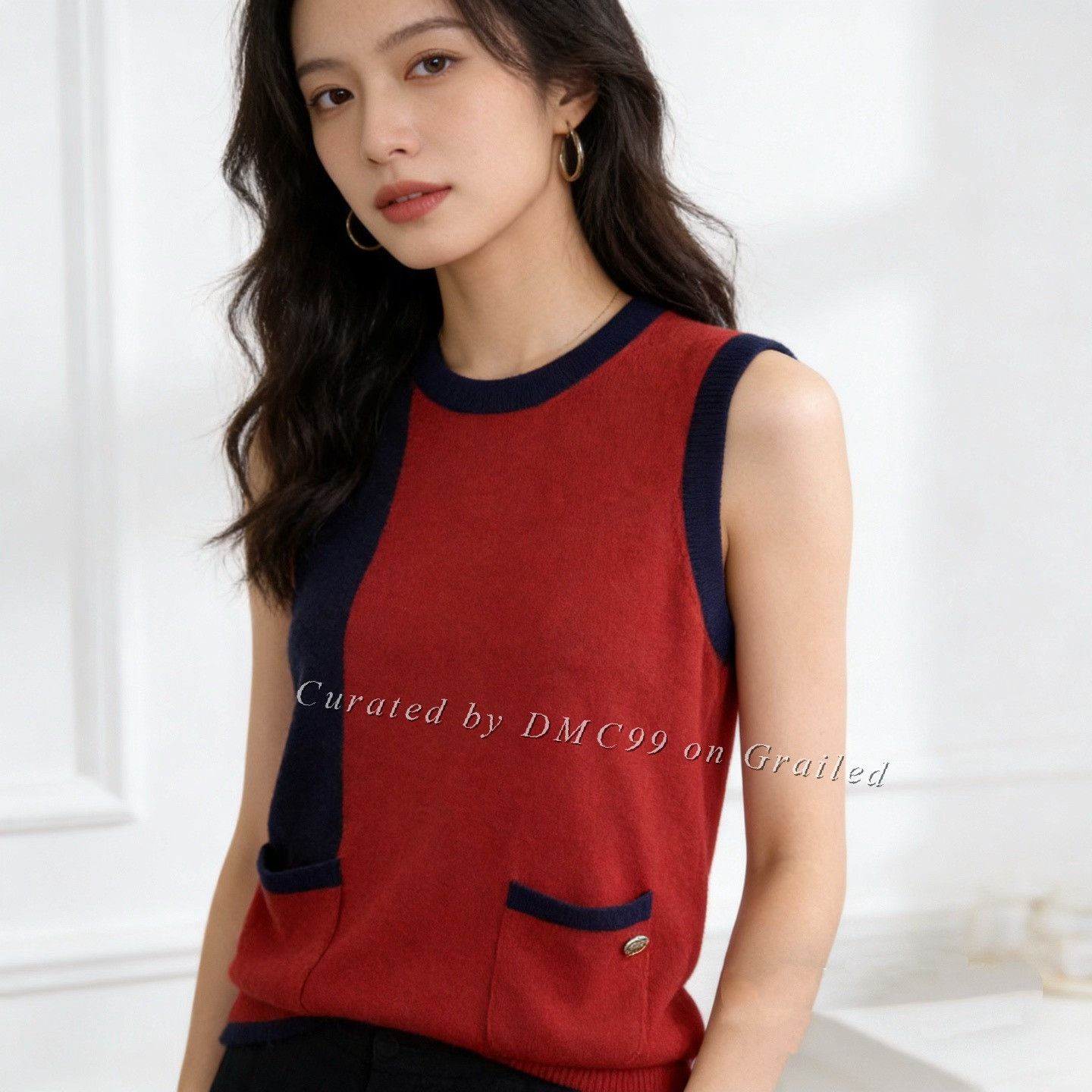 Chanel Chanel Red Blue Double C Cashmere Vest Size XS / US 0-2 / IT 36-38 - 3 Thumbnail
