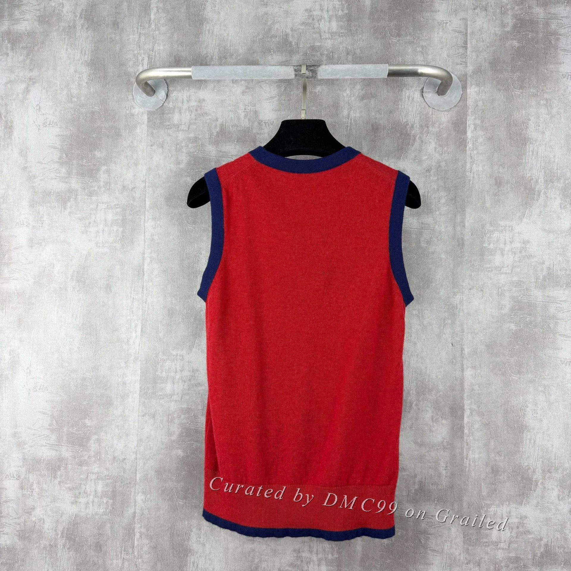 Chanel Chanel Red Blue Double C Cashmere Vest Size XS / US 0-2 / IT 36-38 - 2 Thumbnail