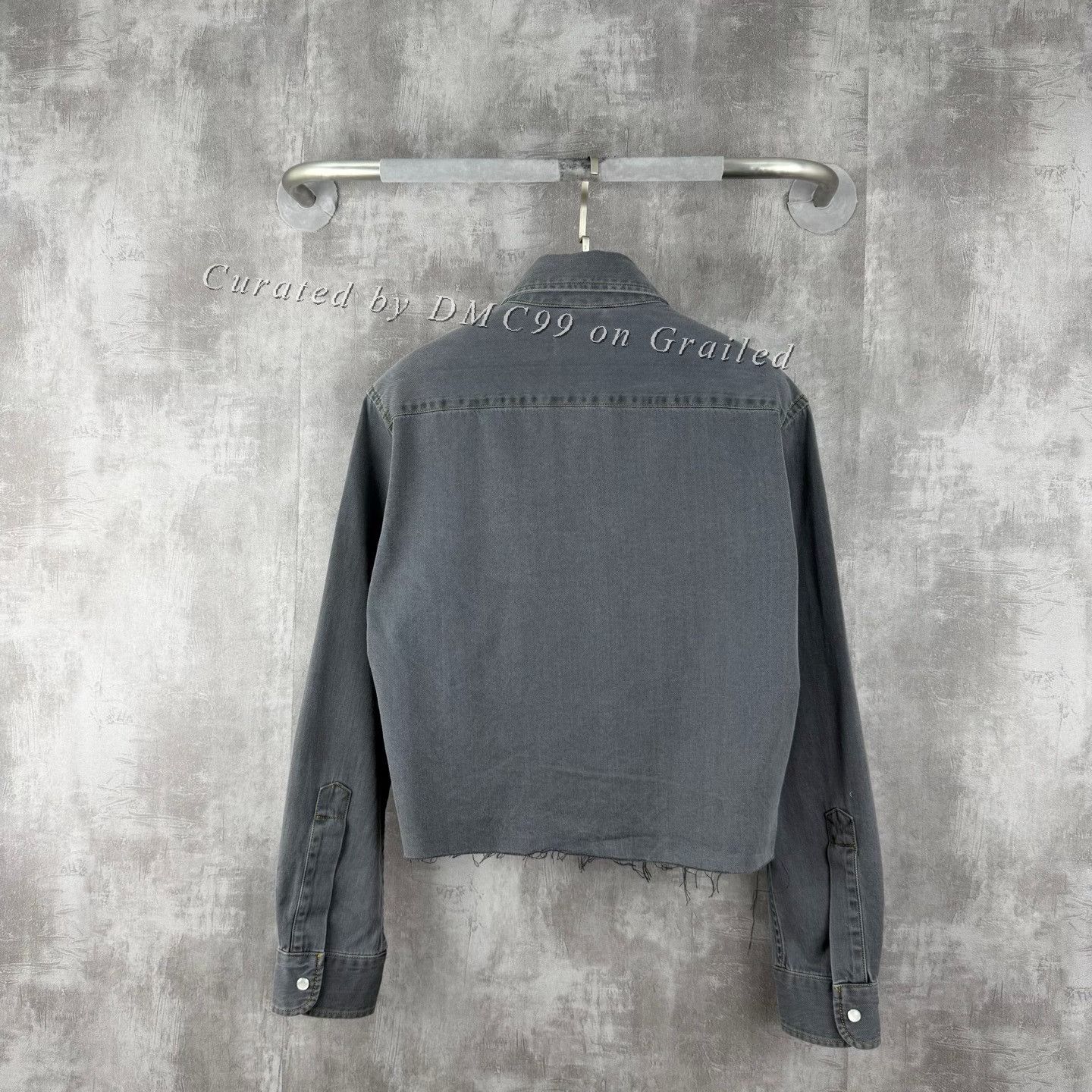 Miu Miu MiuMiu Washed Gray Embroidered Logo Denim Jacket Size XS / US 0-2 / IT 36-38 - 3 Thumbnail