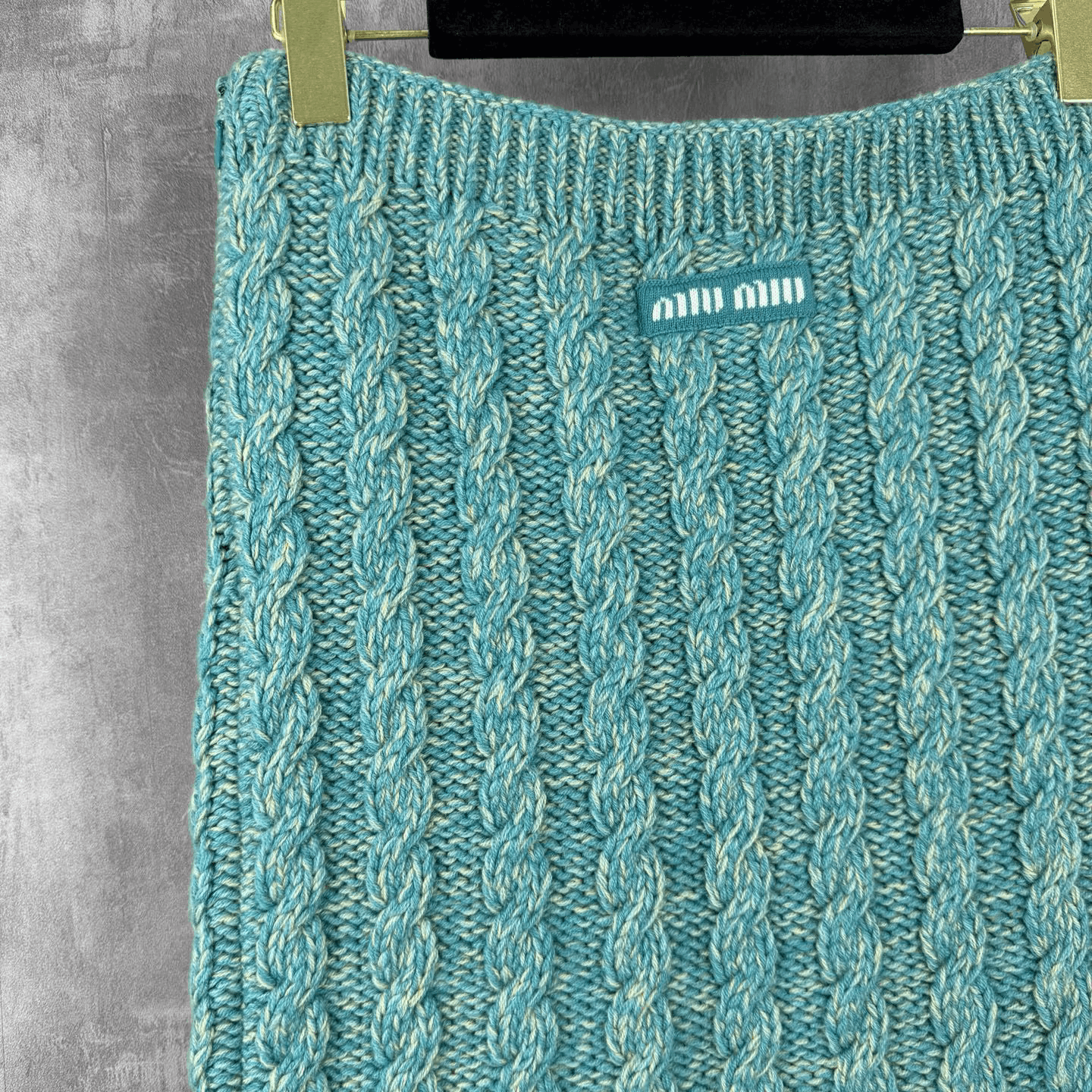 Miu Miu MiuMiu Cable-Knit Wool Cashmere Skirt Size 36" / US 14 / IT 50 - 2 Thumbnail