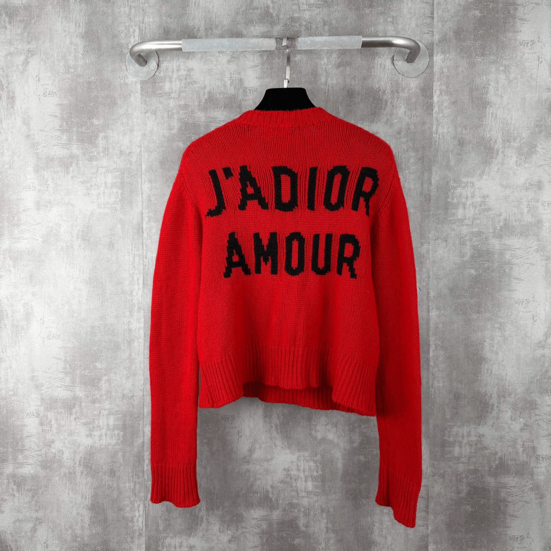 Dior Dior Red Logo Cashmere Knit Sweater Size XXS / US 00 / IT 34 - 2 Thumbnail