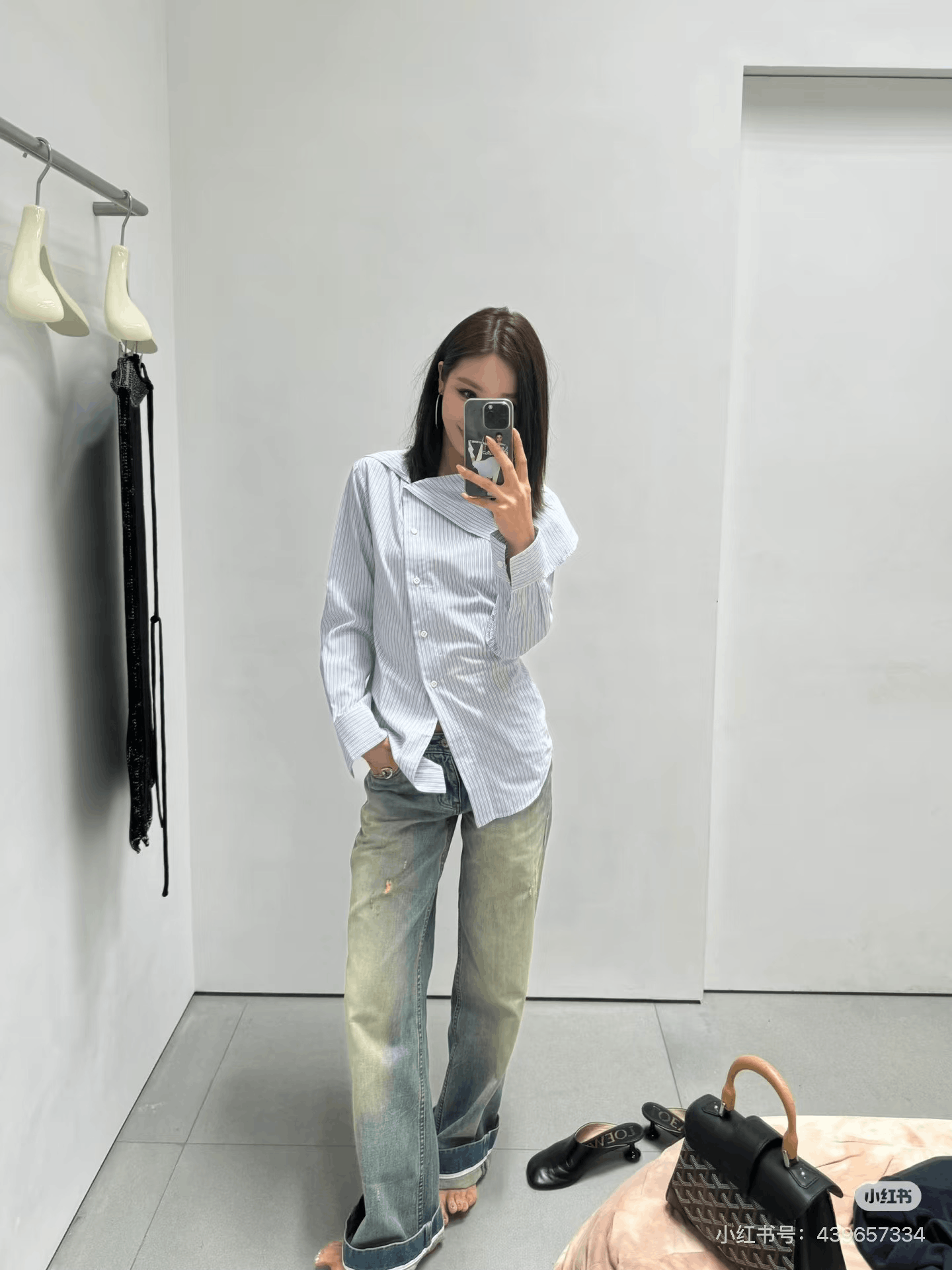 Acne Studios Acne Studios Irregular Blue White Striped Shirt Coat Size XXS / US 00 / IT 34 - 4 Thumbnail
