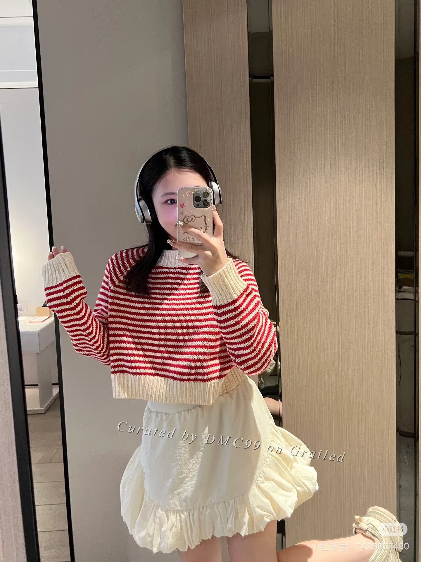 Miu Miu Miumiu Logo Red White Stripe Knit Sweater Size S / US 4 / IT 40 - 6 Thumbnail