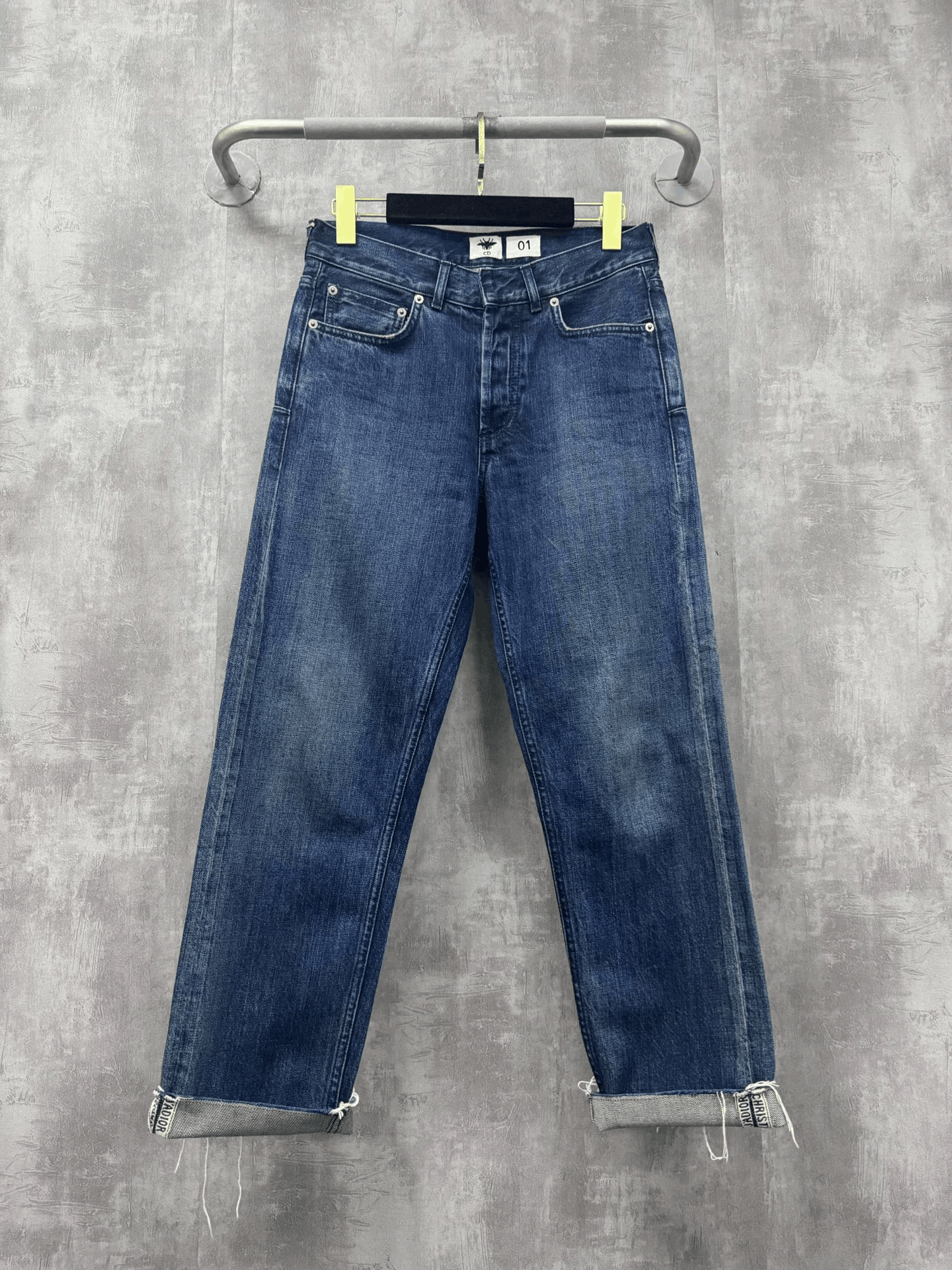Dior Dior Rolled Cuff Logo Tape Frayed Jeans Size US 32 / EU 48 - 3 Thumbnail