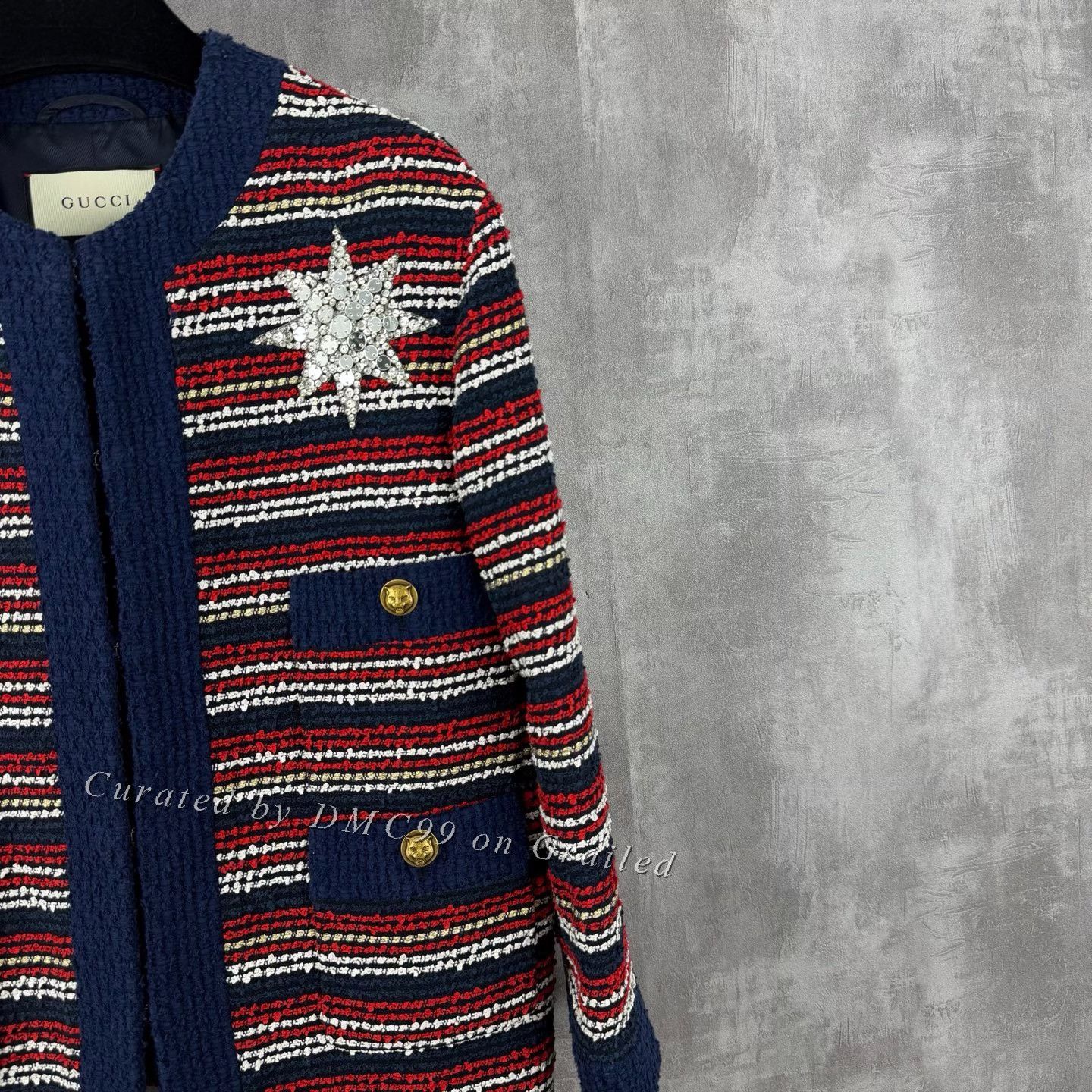 Gucci Gucci Runway Star Rhinestone Striped Knit Cardigan Size S / US 4 / IT 40 - 2 Thumbnail
