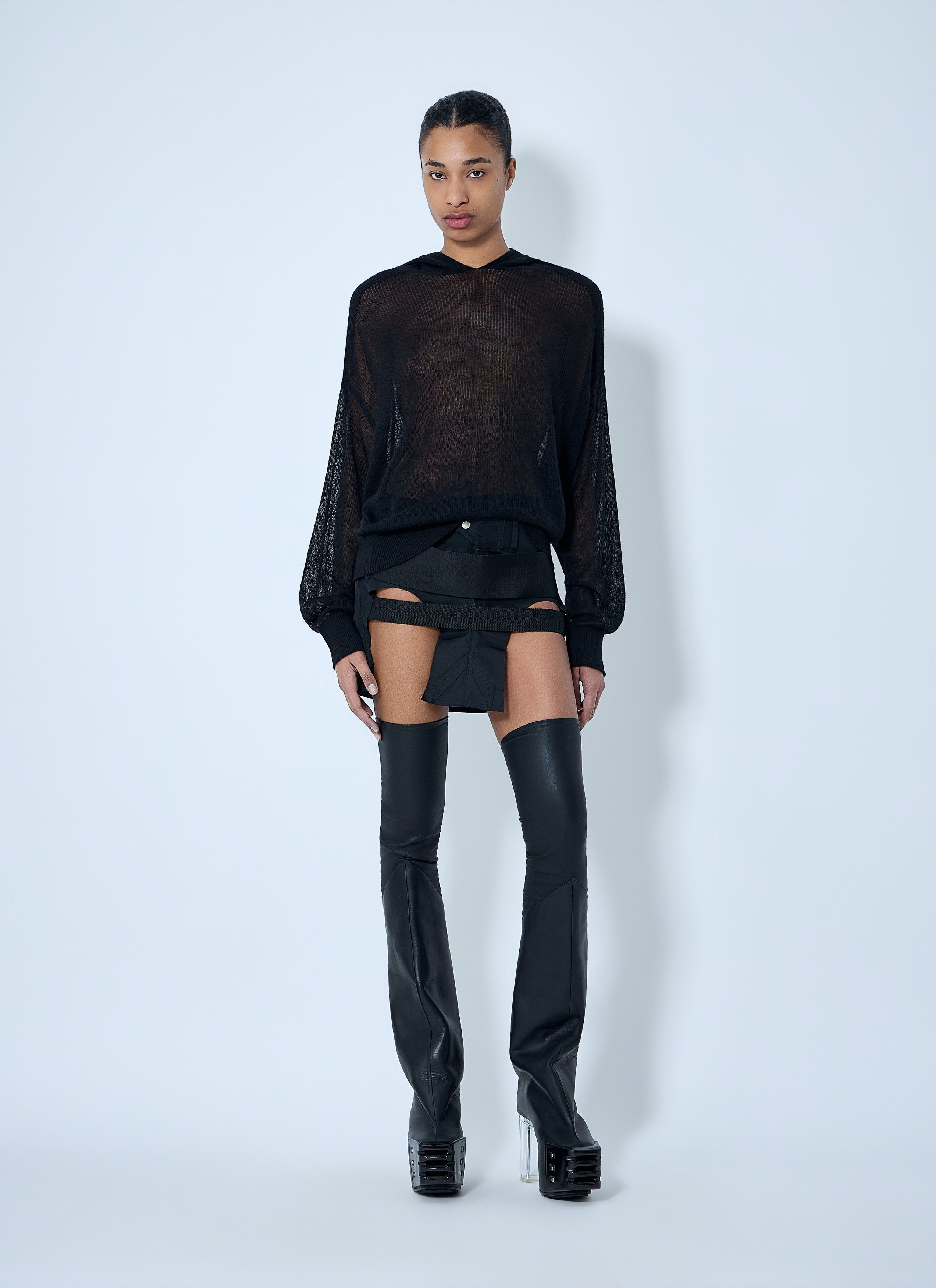 Rick Owens Layered Thigh-High Boot Ensemble Size 30" / US 8 / IT 44 - 2 Thumbnail