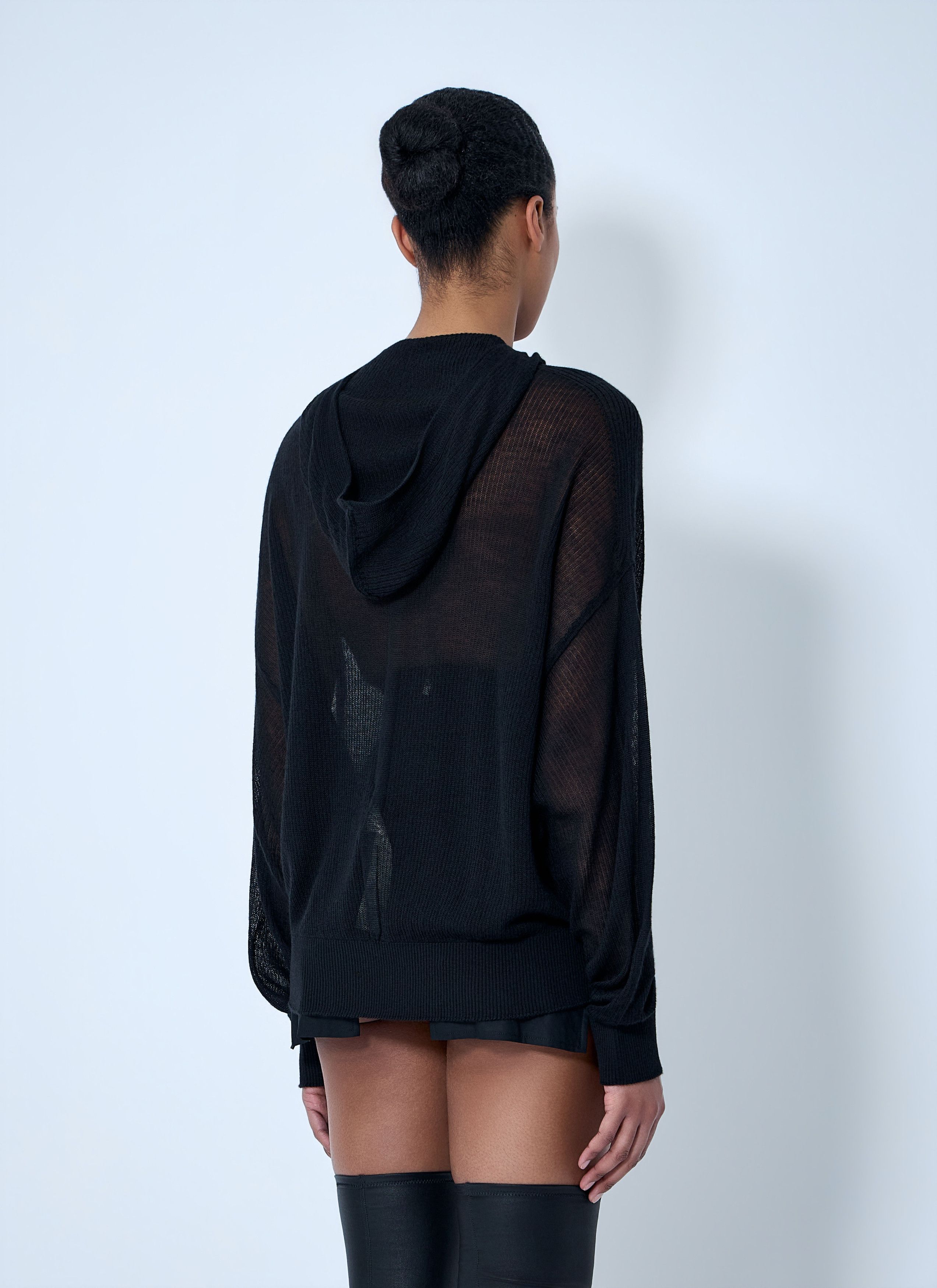 Rick Owens Mesh Knit Hoodie Size L / US 10 / IT 46 - 4 Thumbnail