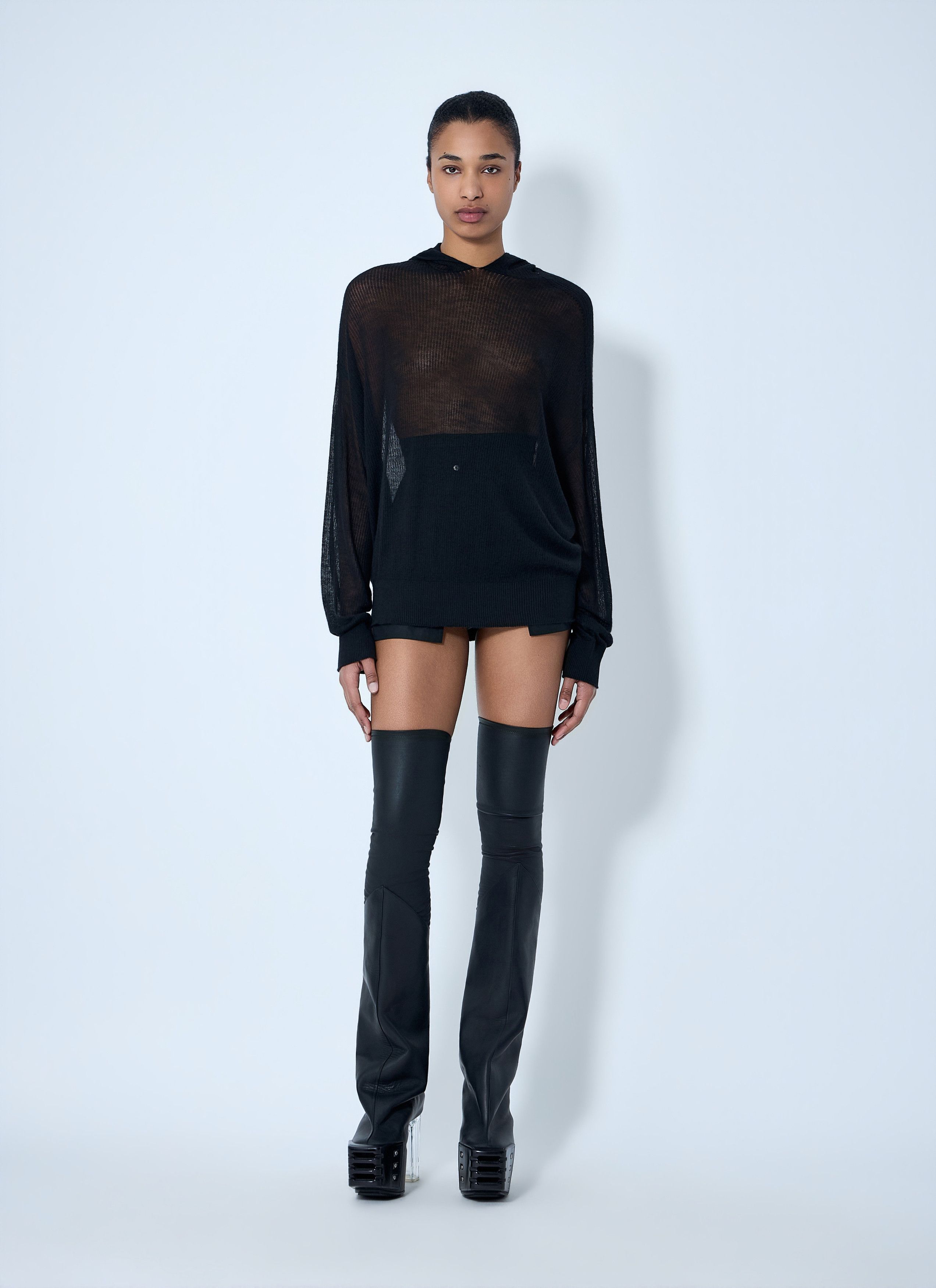 Rick Owens Mesh Knit Hoodie Size M / US 6-8 / IT 42-44 - 2 Thumbnail