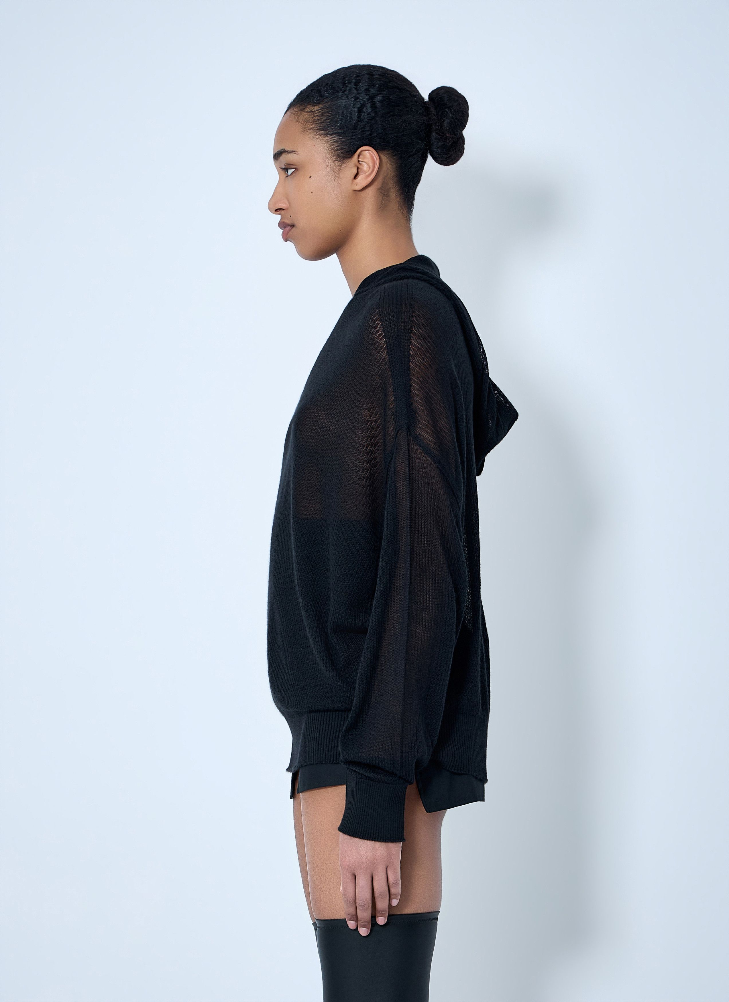 Rick Owens Mesh Knit Hoodie Size S / US 4 / IT 40 - 3 Thumbnail