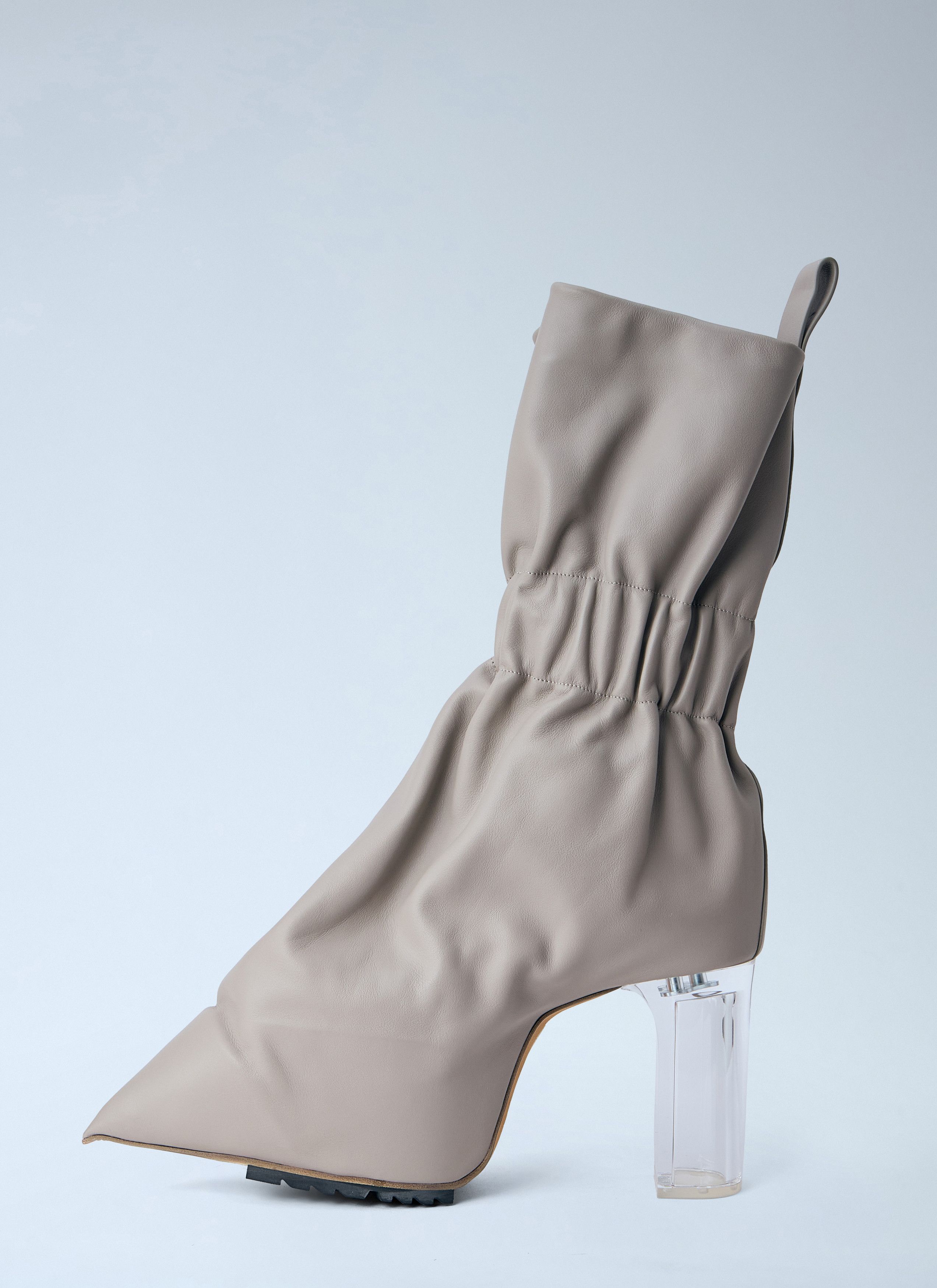 Rick Owens Taquito Gathered Leather Ankle Boots Size US 8 / IT 38 - 4 Thumbnail