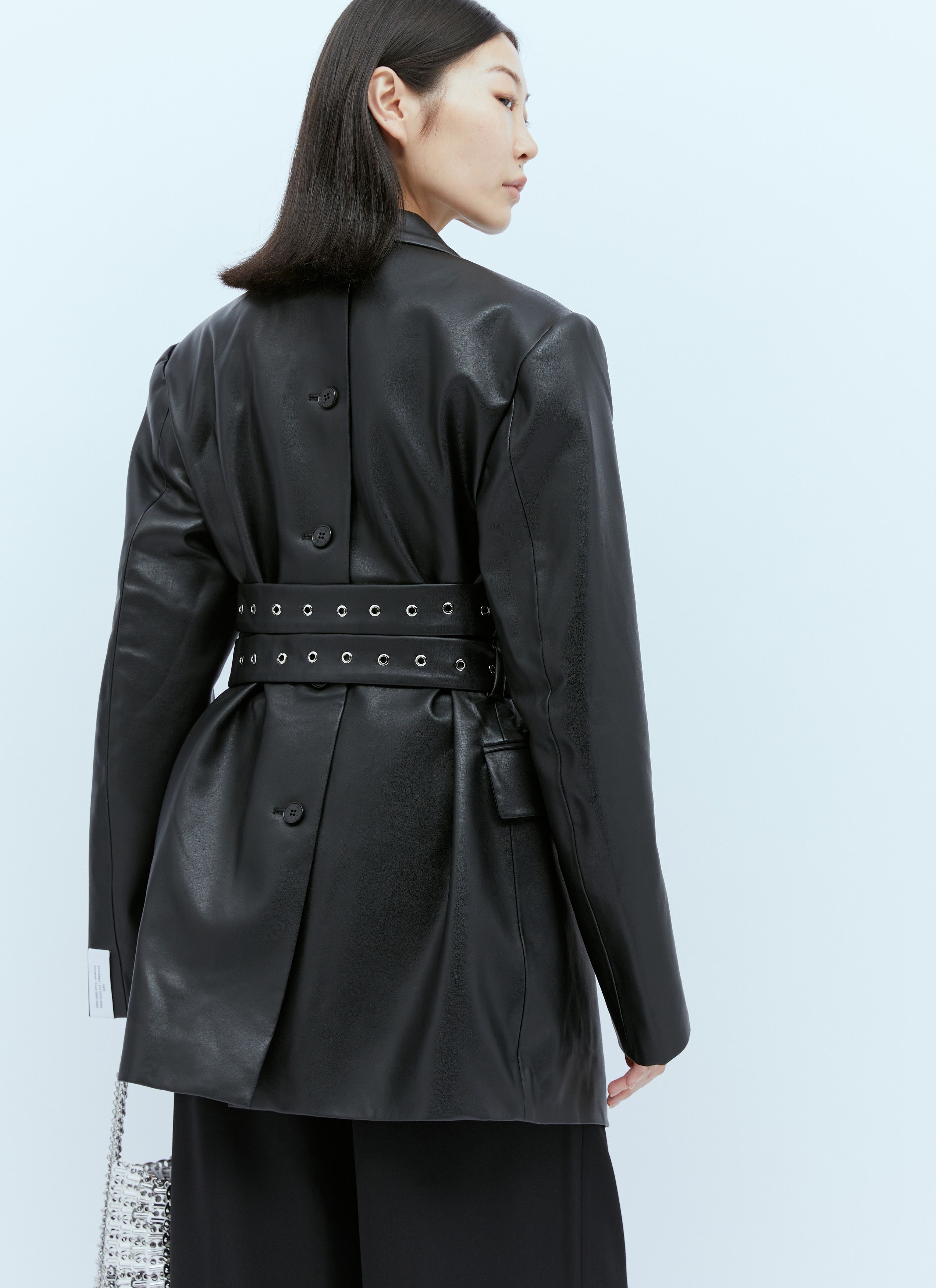 rokh Triple Belt Faux Leather Blazer Size S / US 4 / IT 40 - 2 Thumbnail