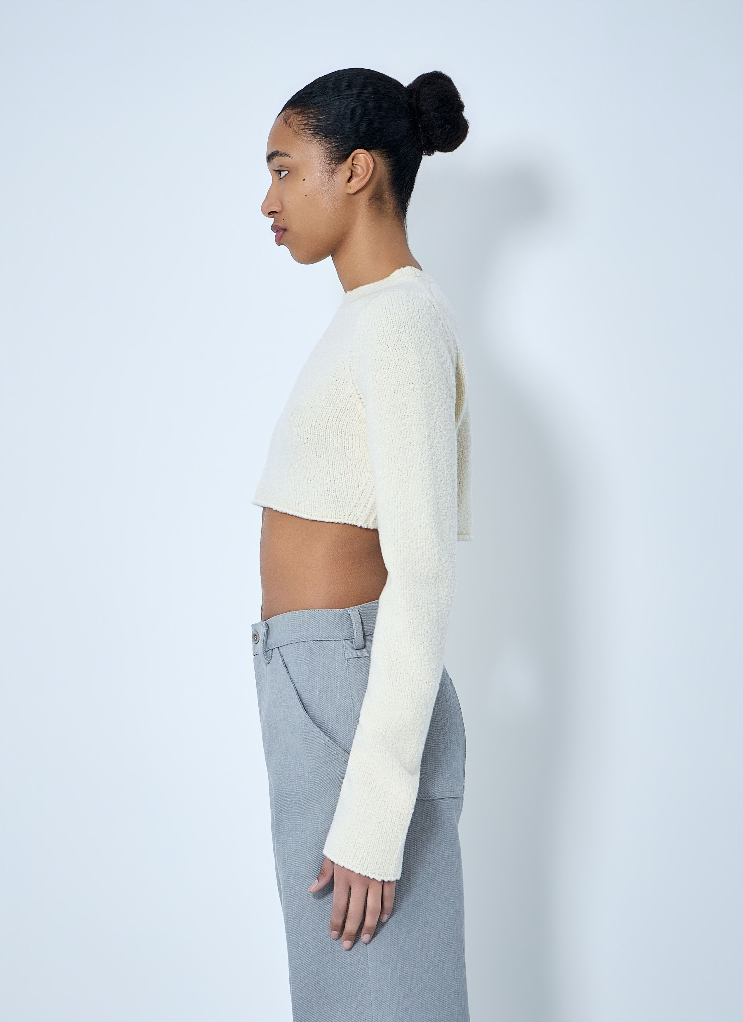 RIER Cropped Knit Sweater Size L / US 10 / IT 46 - 3 Thumbnail