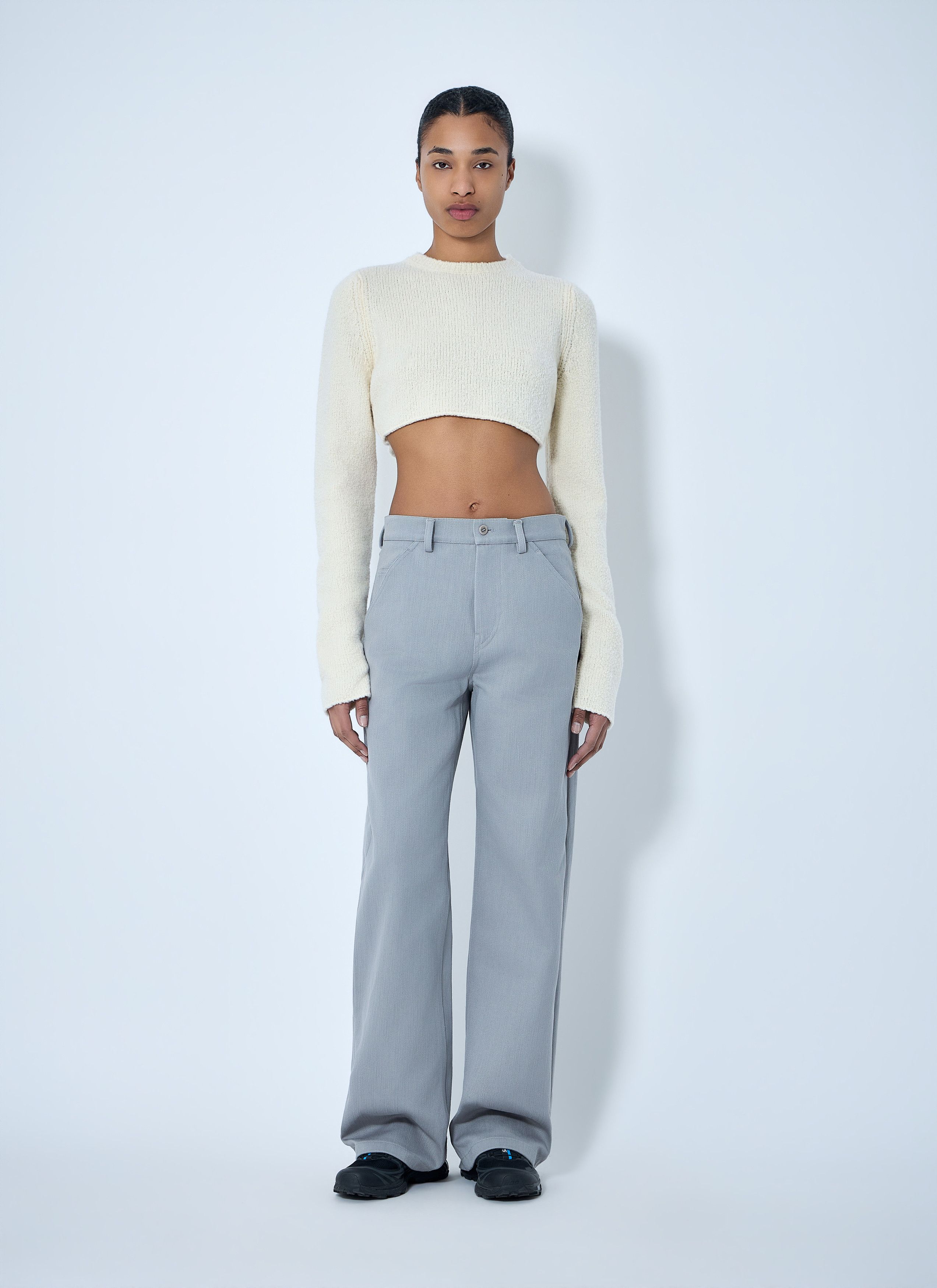 RIER Cropped Knit Sweater Size S / US 4 / IT 40 - 2 Thumbnail