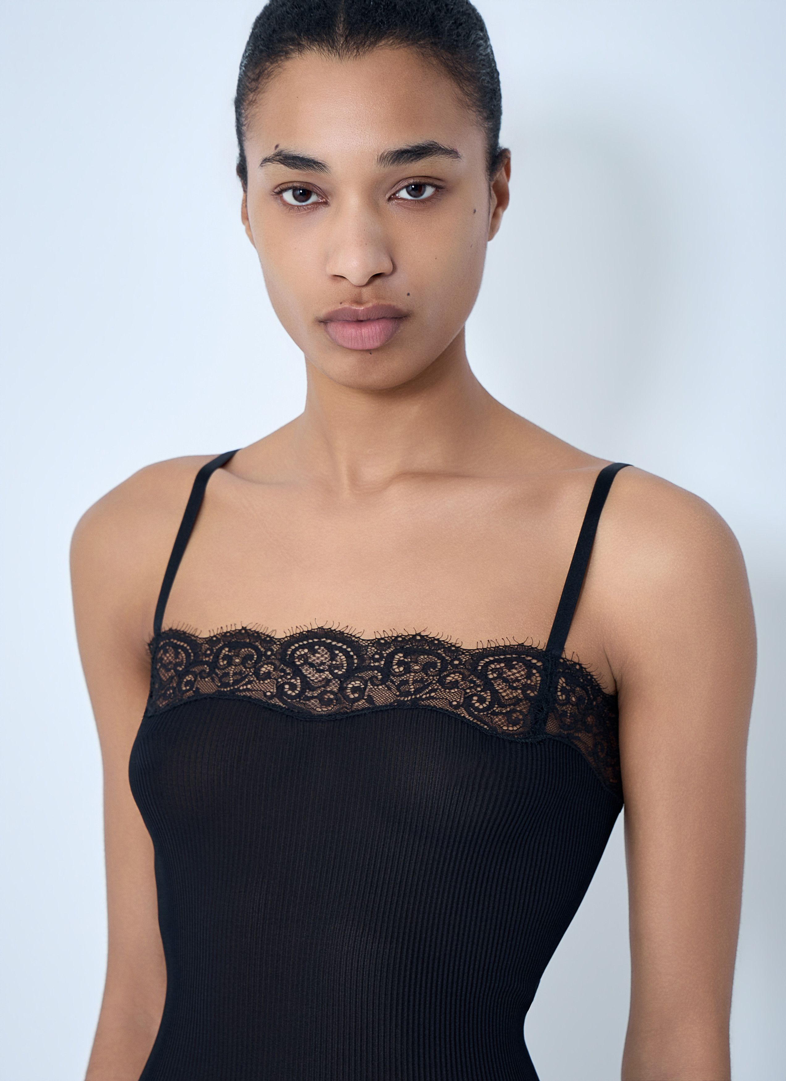 Saint Laurent Paris Lace-Trimmed Silk Tank Top Size M / US 6-8 / IT 42-44 - 5 Thumbnail