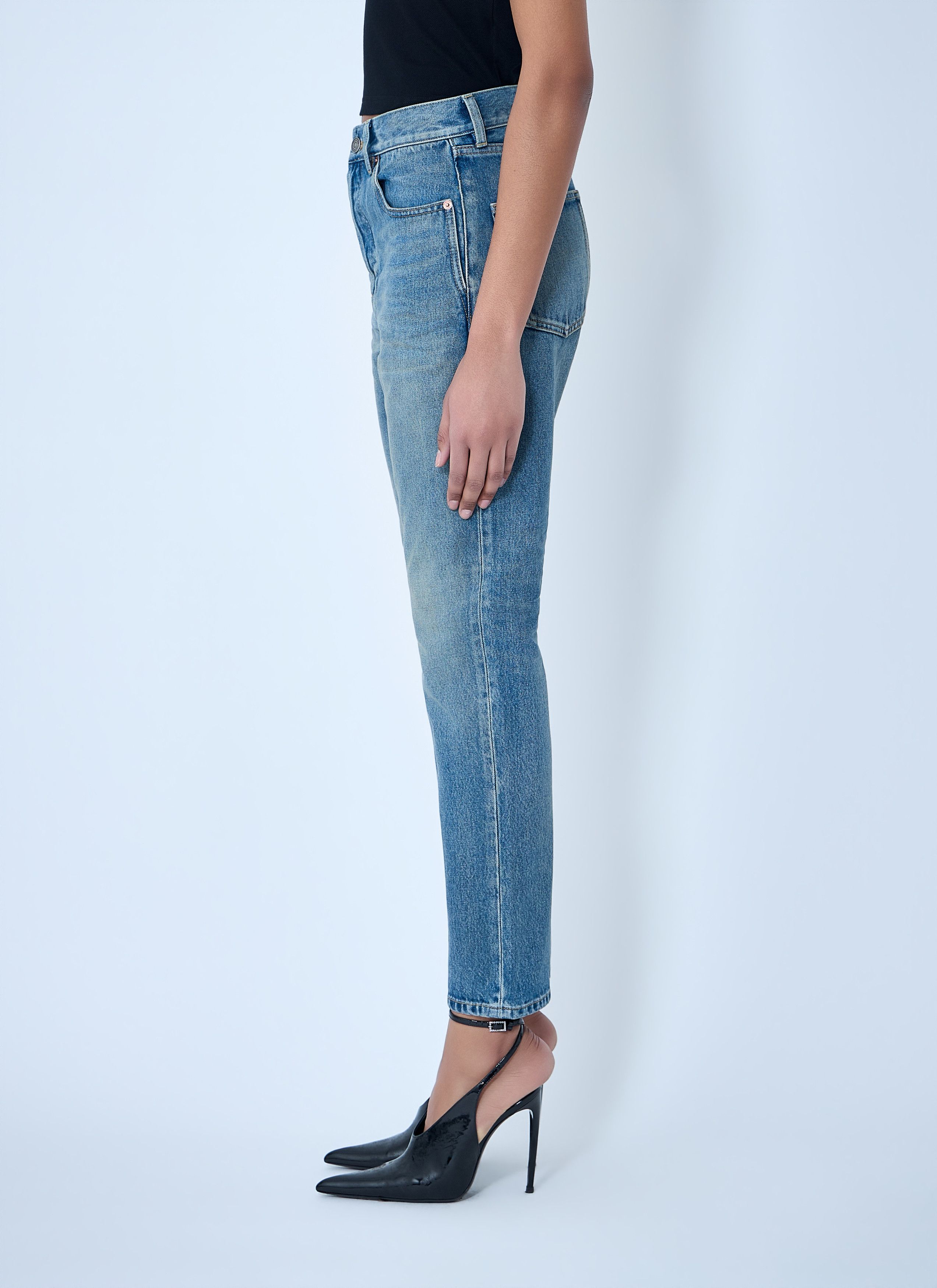 Saint Laurent Paris 90s High-Rise Cropped Slim Jeans Size 28" / US 6 / IT 42 - 3 Thumbnail