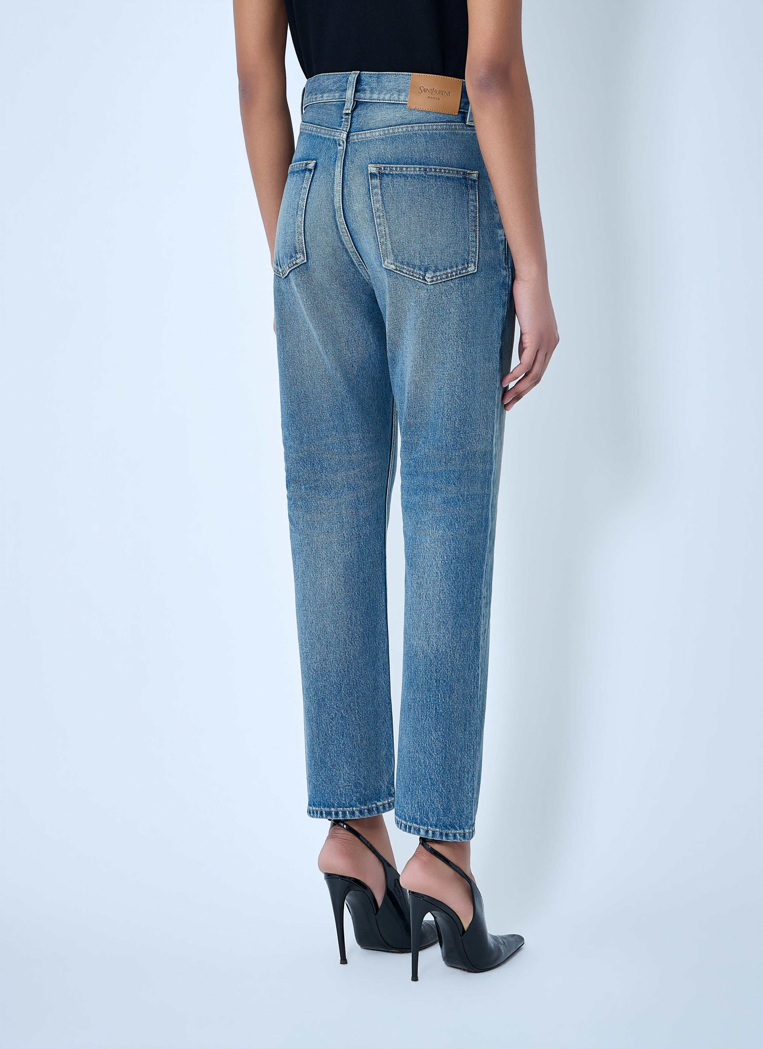Saint Laurent Paris 90s High-Rise Cropped Slim Jeans Size 28" / US 6 / IT 42 - 4 Thumbnail