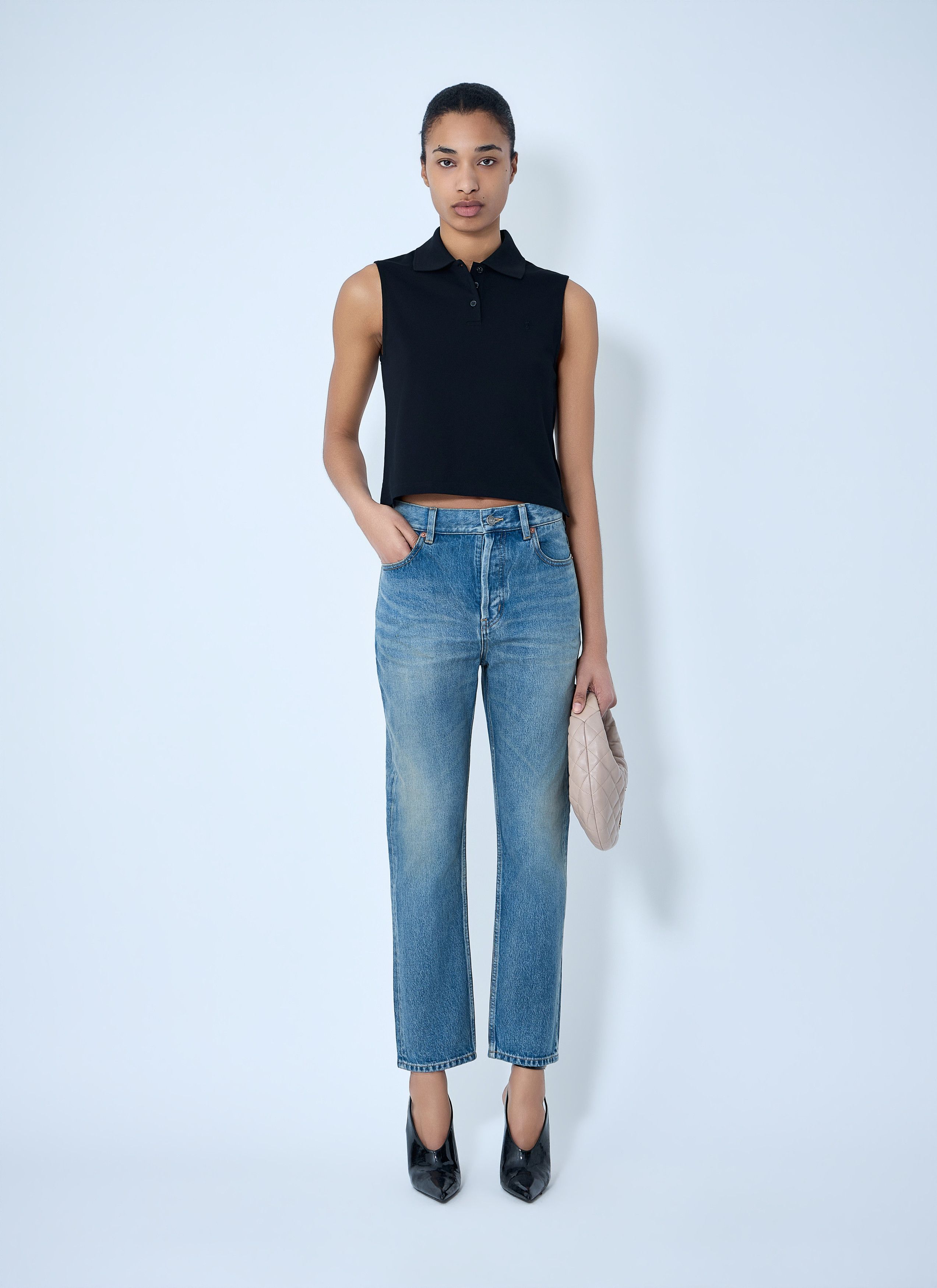 Saint Laurent Paris 90s High-Rise Cropped Slim Jeans Size 28" / US 6 / IT 42 - 2 Thumbnail