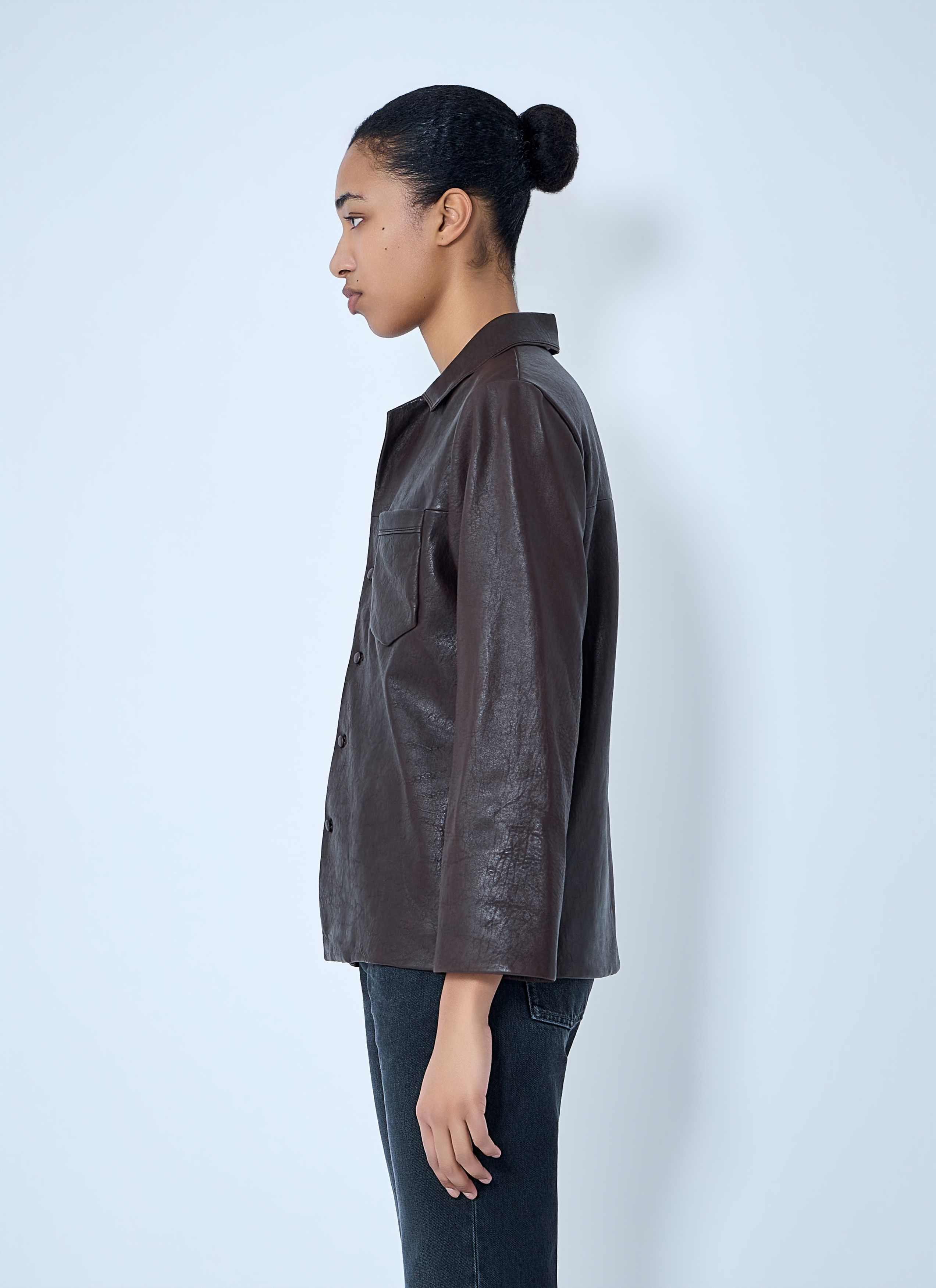 Saint Laurent Paris Leather Jacket Size S / US 4 / IT 40 - 3 Thumbnail