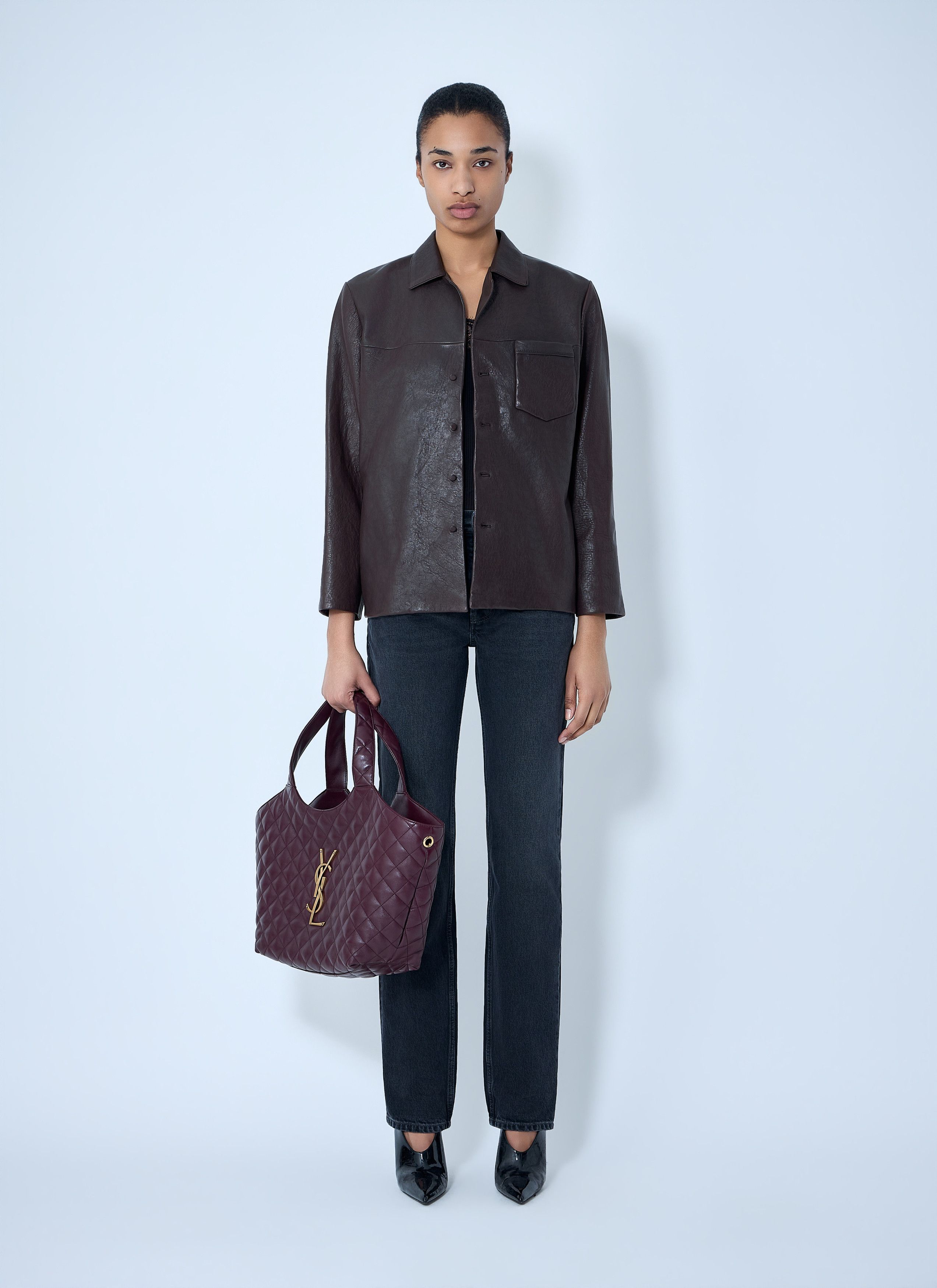 Saint Laurent Paris Leather Jacket Size S / US 4 / IT 40 - 2 Thumbnail