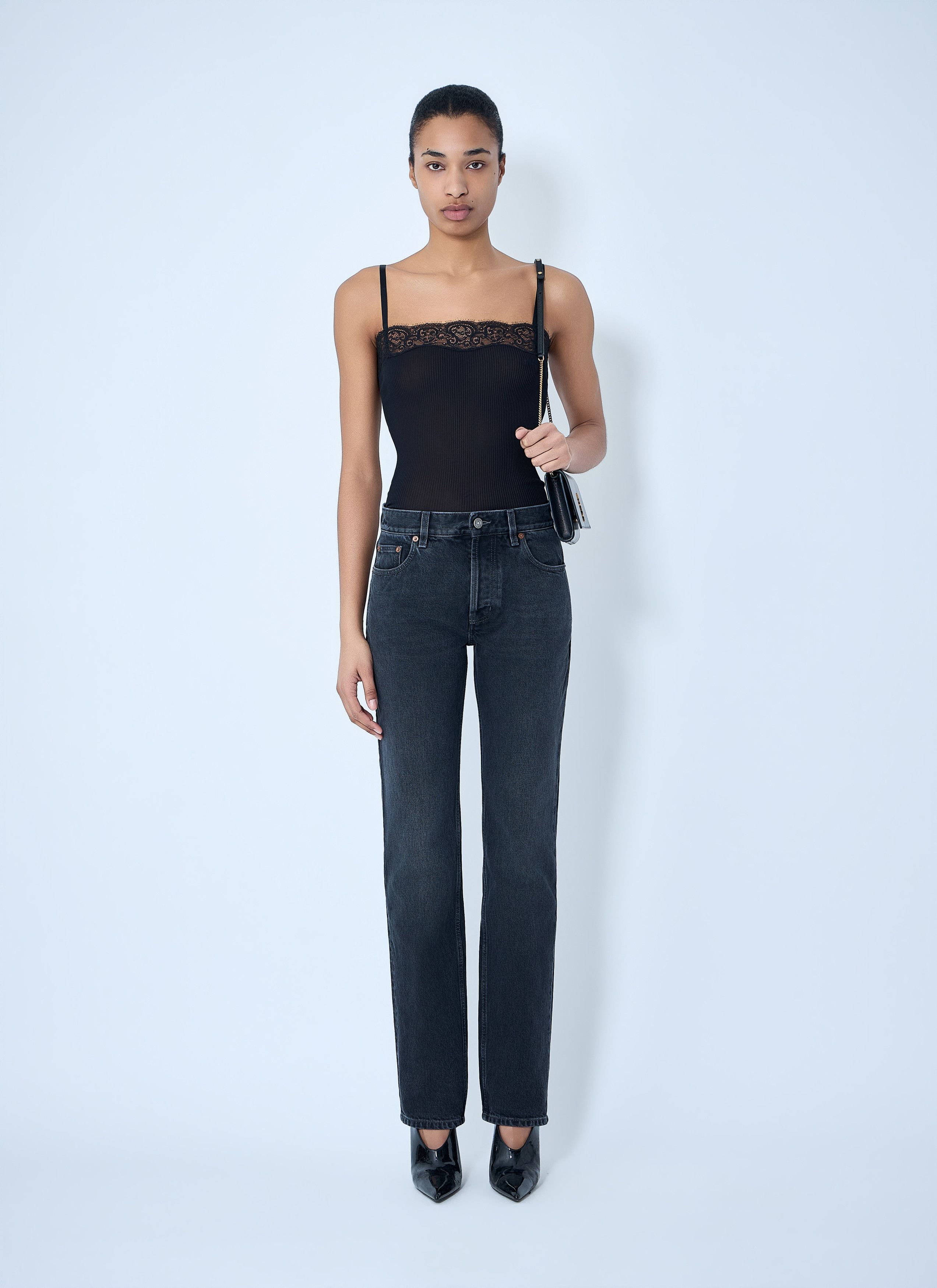 Saint Laurent Paris Straight High Rise Jeans Size 26" / US 2 / IT 38 - 2 Thumbnail