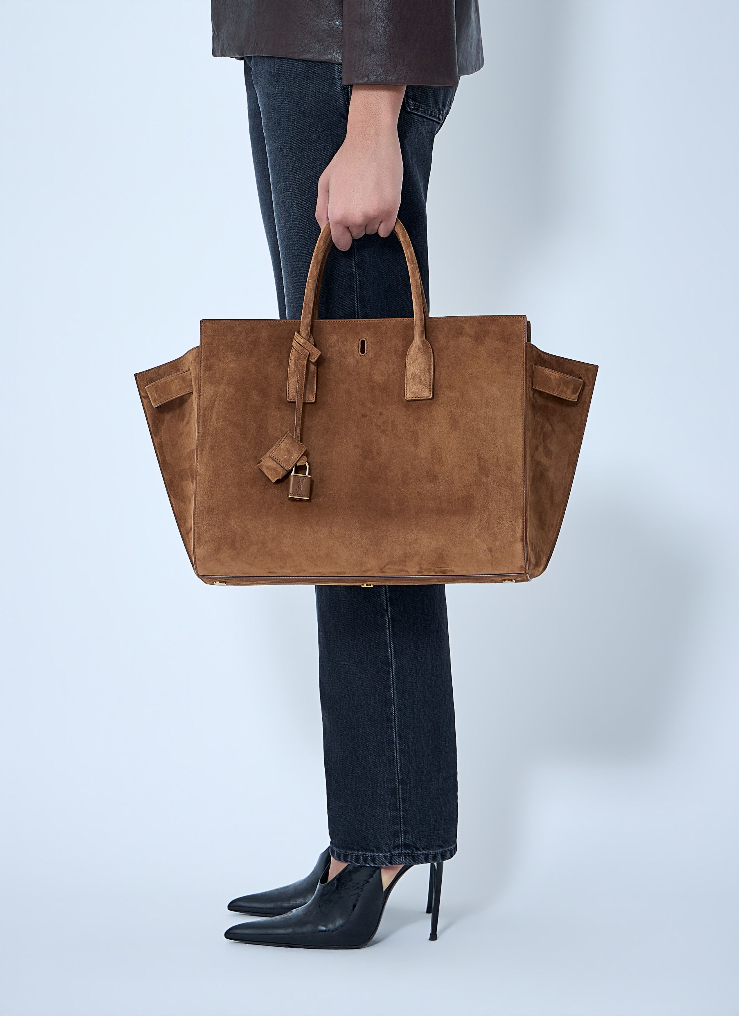Saint Laurent Paris Sac De Jour Suede Handbag Size ONE SIZE - 2 Thumbnail