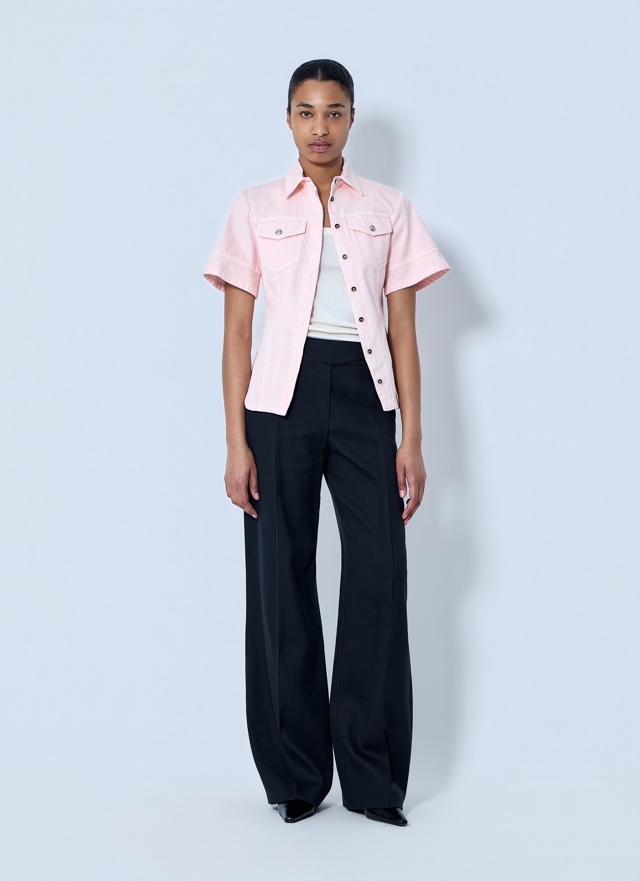 Sportmax Short Sleeve Button-Down Shirt Size M / US 6-8 / IT 42-44 - 2 Thumbnail