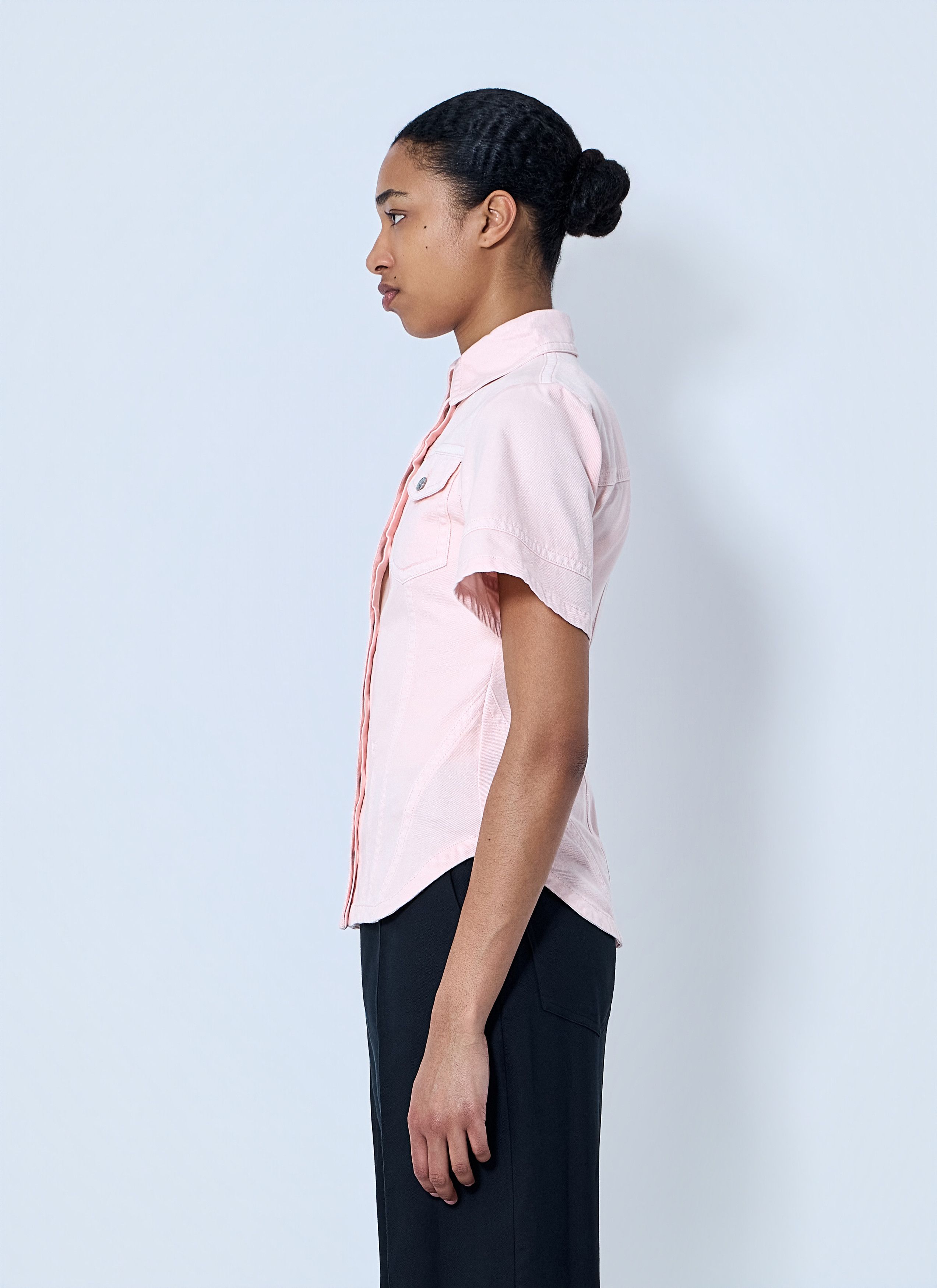 Sportmax Short Sleeve Button-Down Shirt Size M / US 6-8 / IT 42-44 - 3 Thumbnail