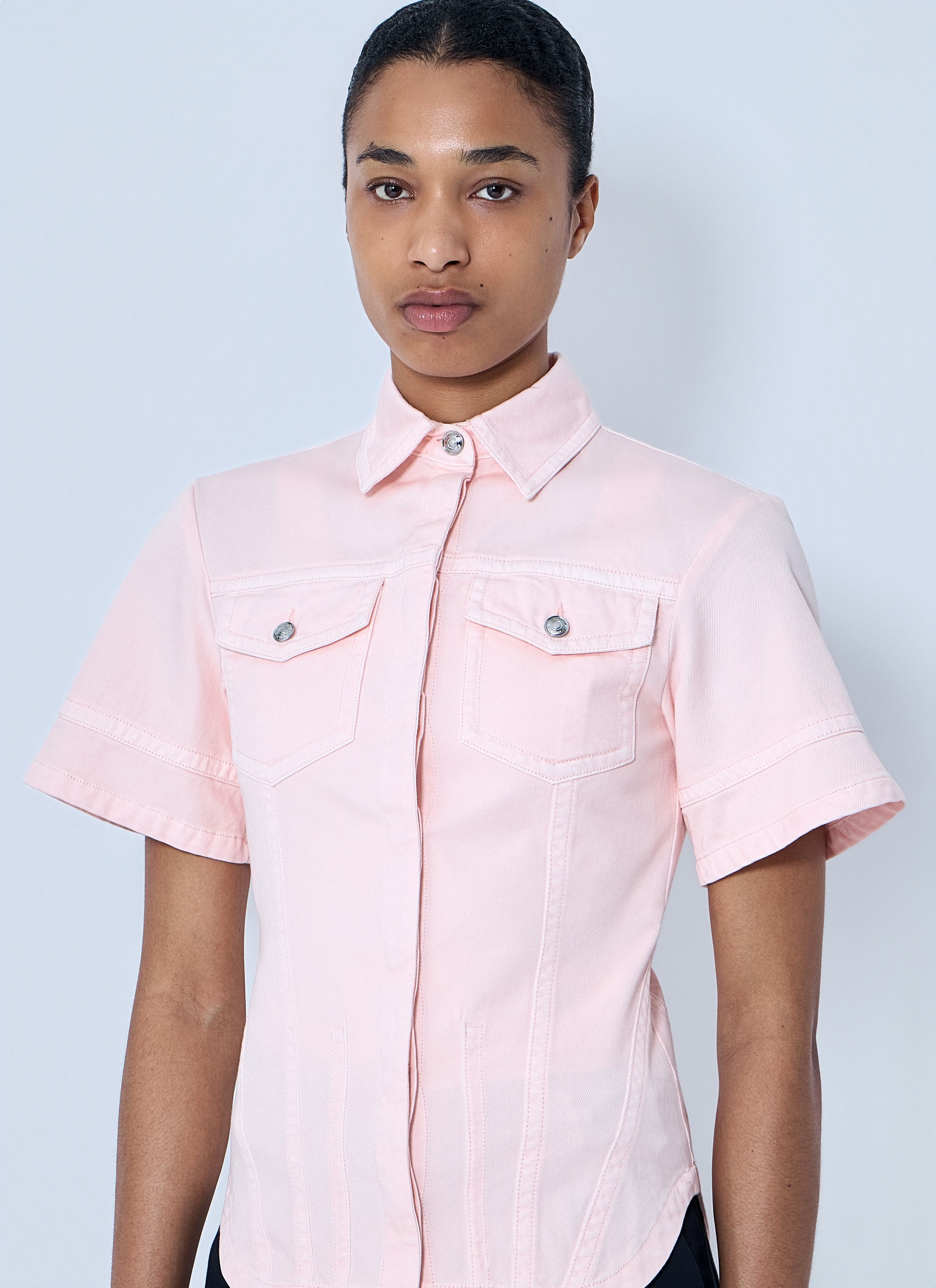 Sportmax Short Sleeve Button-Down Shirt Size M / US 6-8 / IT 42-44 - 5 Thumbnail