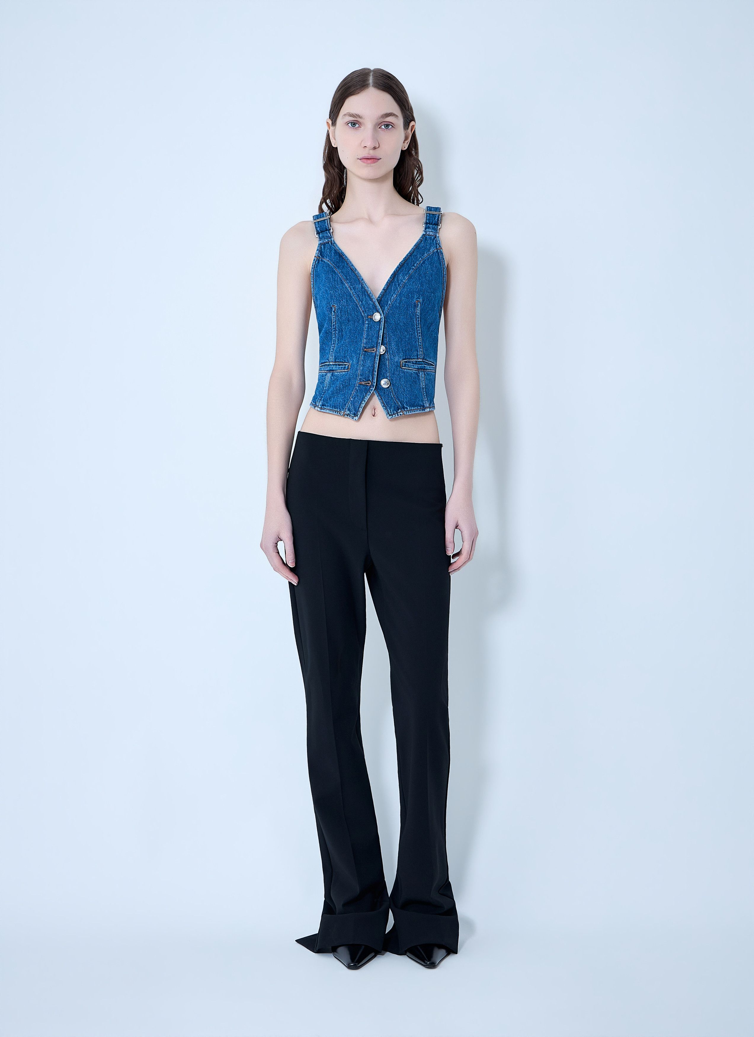 Sportmax Buttoned Denim Vest Size M / US 6-8 / IT 42-44 - 2 Thumbnail