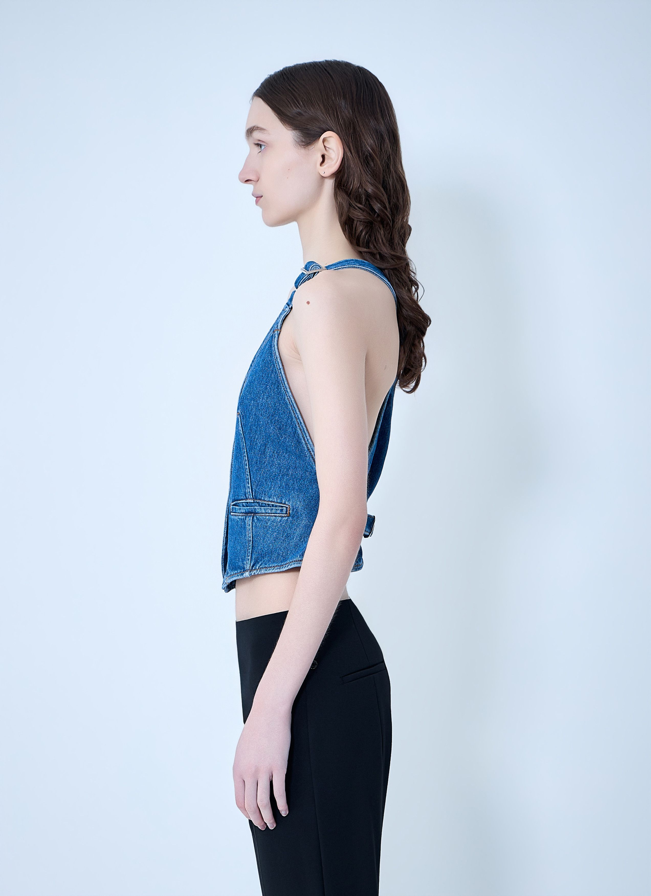 Sportmax Buttoned Denim Vest Size M / US 6-8 / IT 42-44 - 3 Thumbnail