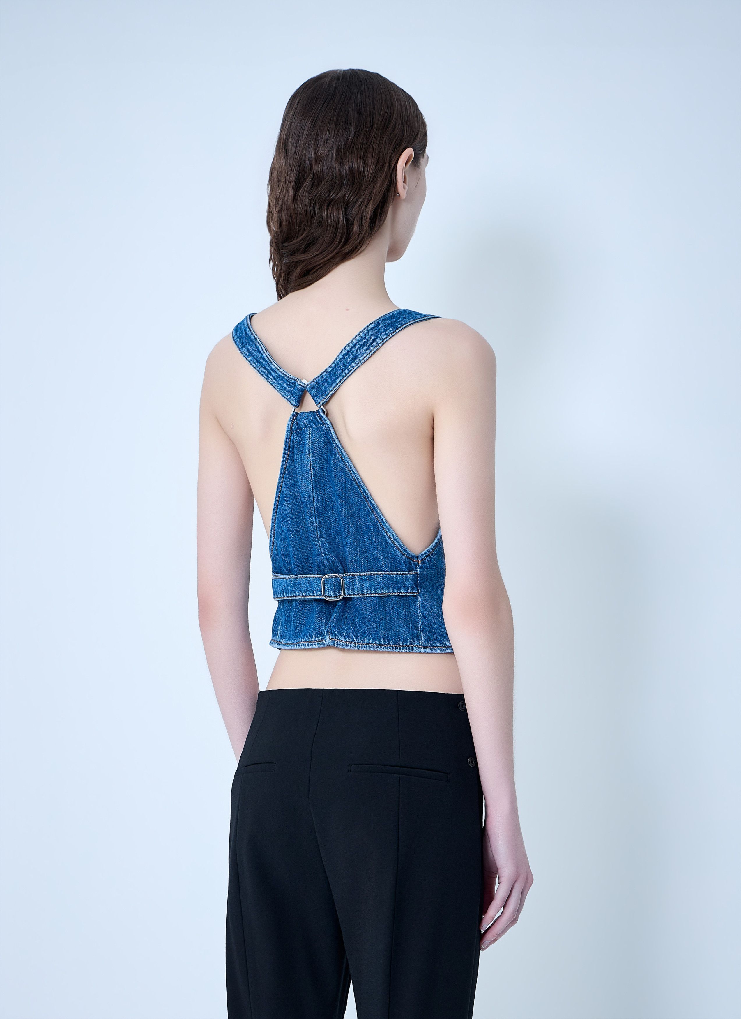 Sportmax Buttoned Denim Vest Size M / US 6-8 / IT 42-44 - 4 Thumbnail