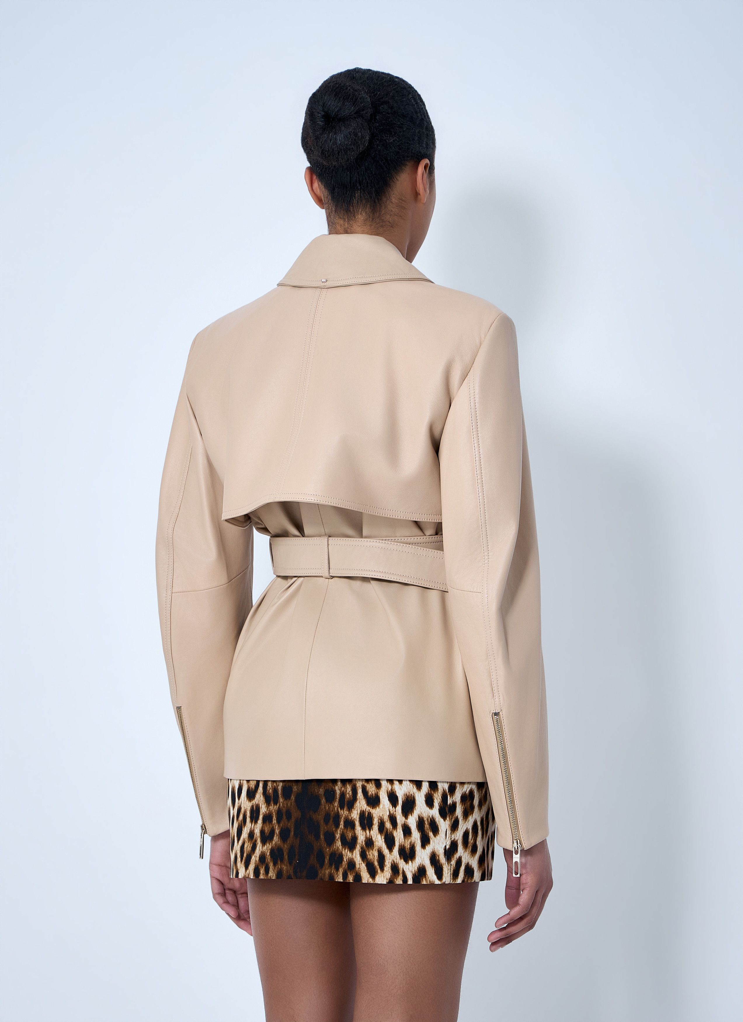 Sportmax Leather Belted Jacket Size M / US 6-8 / IT 42-44 - 4 Thumbnail
