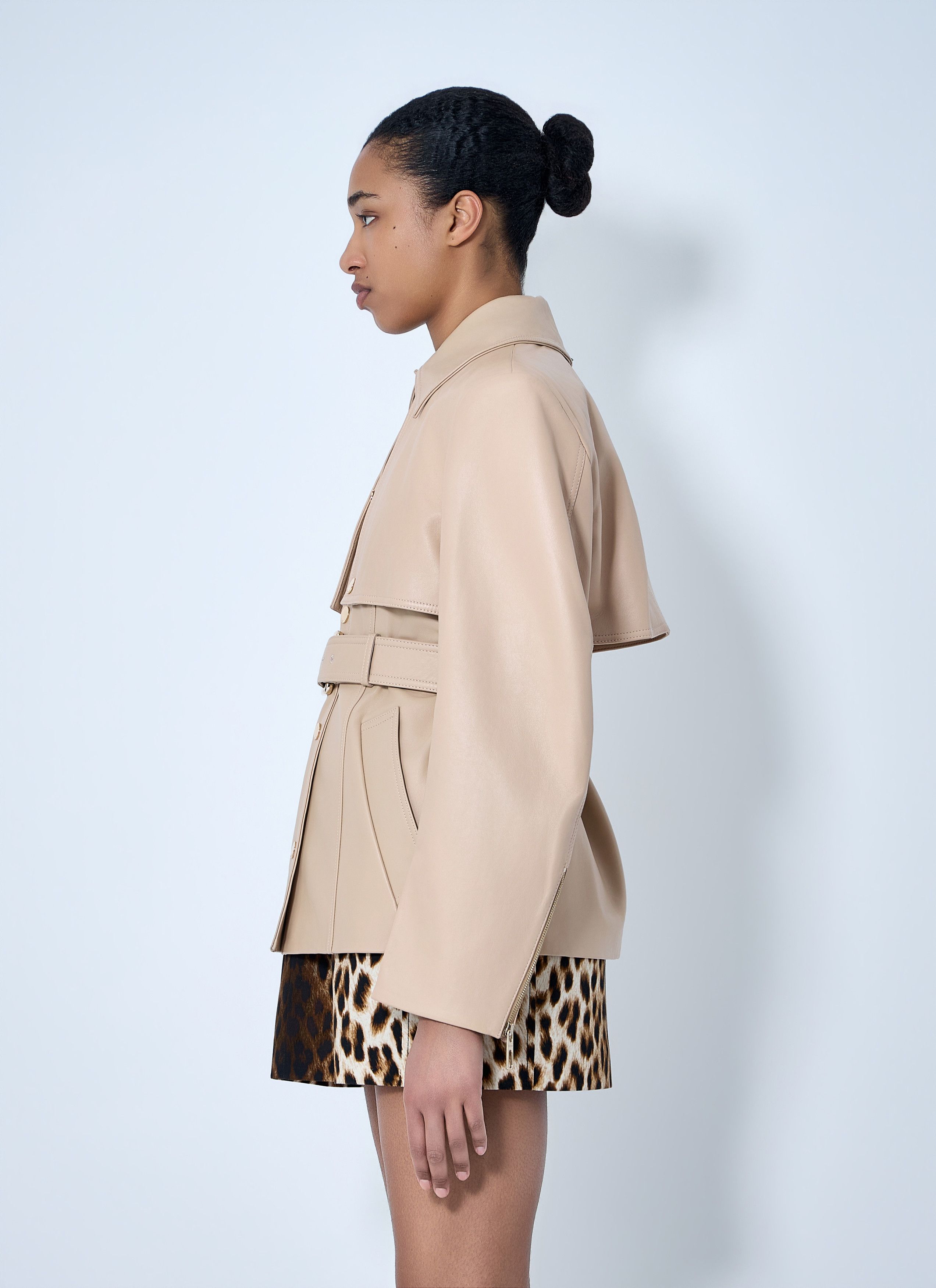 Sportmax Leather Belted Jacket Size M / US 6-8 / IT 42-44 - 3 Thumbnail