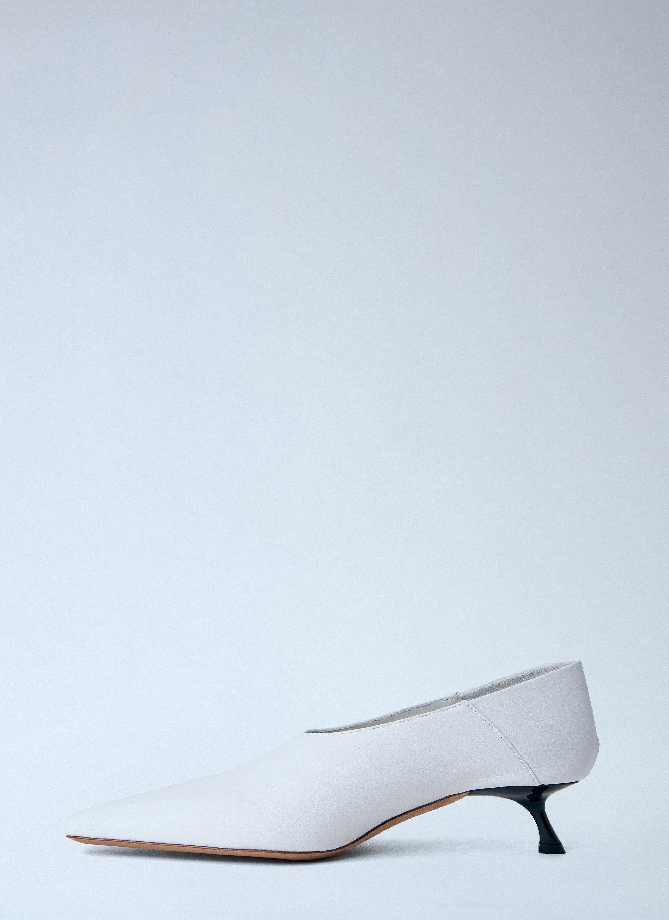 Sportmax Leather Kitten Heel Pumps Size US 7 / IT 37 - 4 Thumbnail