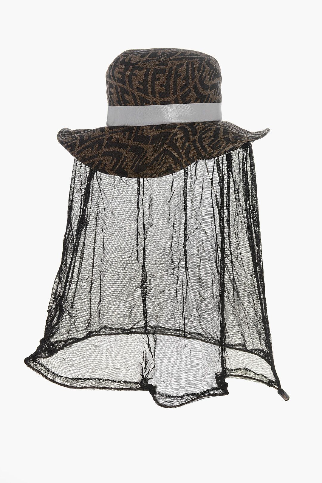 Fendi Sahara Bucket Hat with Monogram Pattern and Removable Fly Screen Size ONE SIZE - 4 Thumbnail