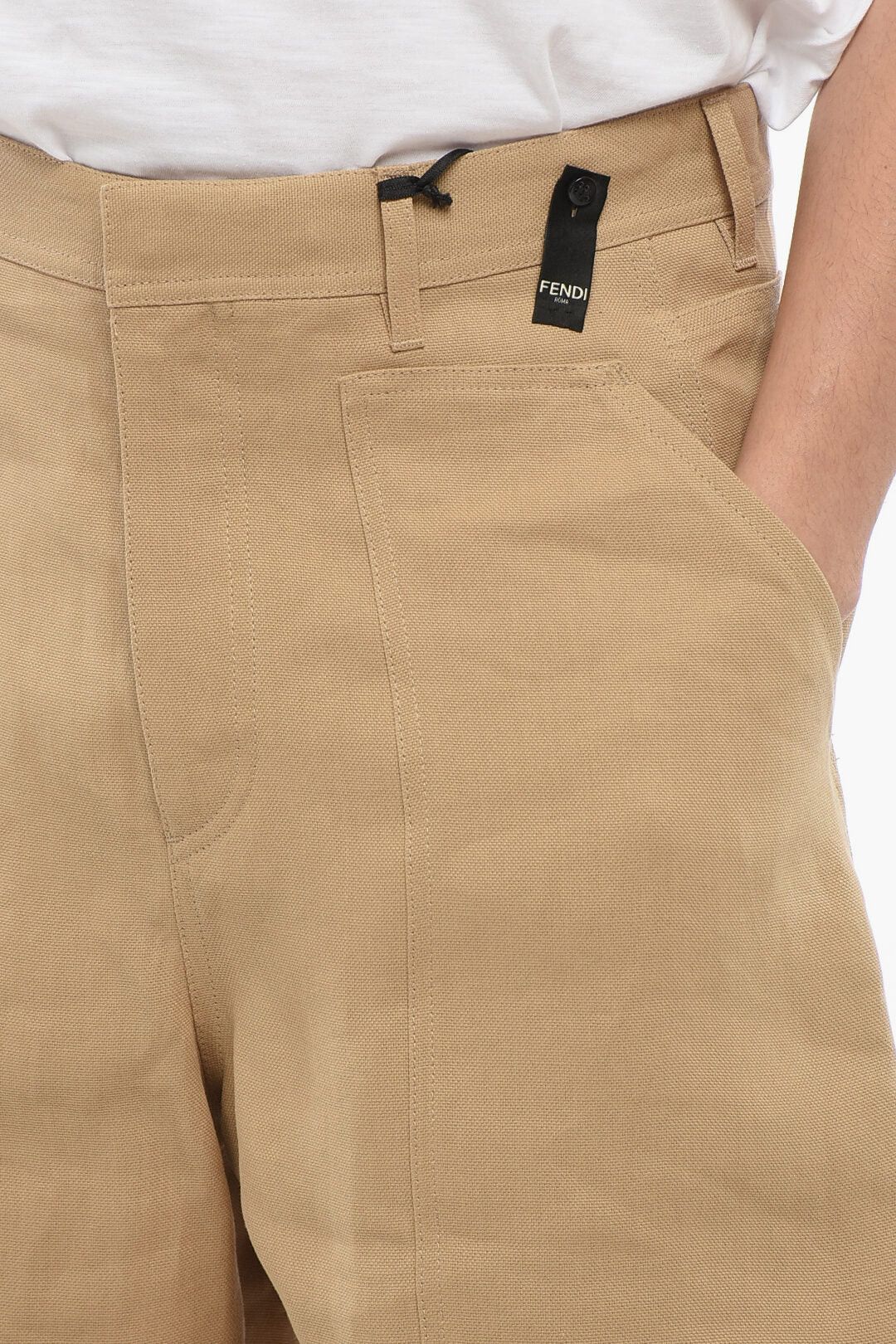 Fendi Paper-Textile Cargo Shorts with Belt Loops Size US 33 - 3 Thumbnail
