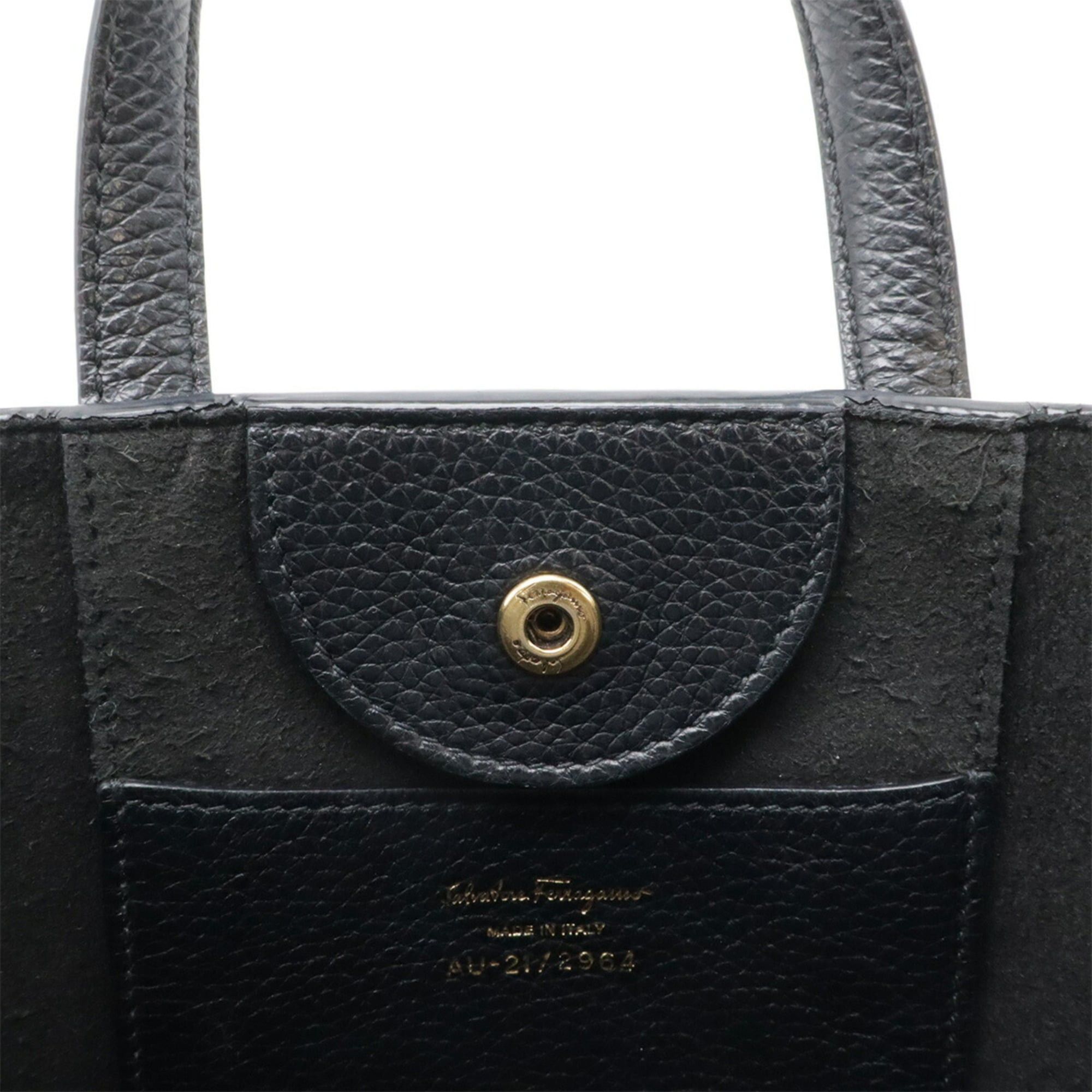 Salvatore Ferragamo Salvatore Ferragamo Gancini Handbag/Shoulder Bag, Leather, Black, AU-21 2964 Size ONE SIZE - 9 Thumbnail