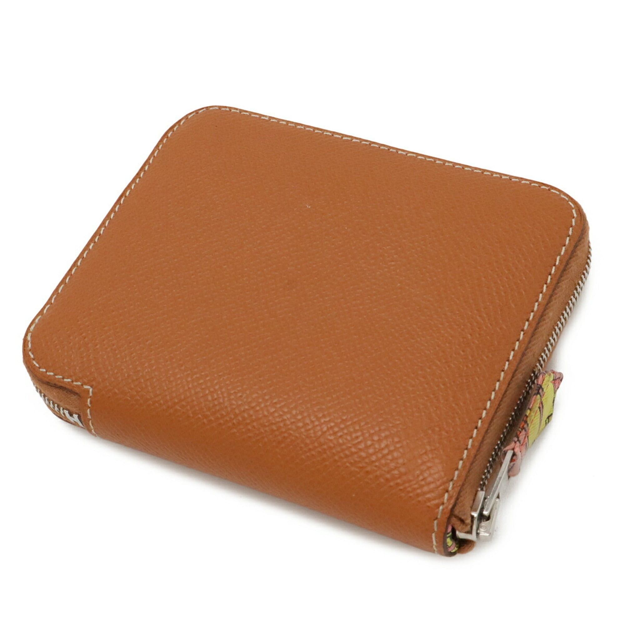 Hermes HERMES Azap Silk In Compact Wallet/Coin Purse, Round, Veau Epsom Leather, Cognac, □R Stamp Size ONE SIZE - 3 Thumbnail