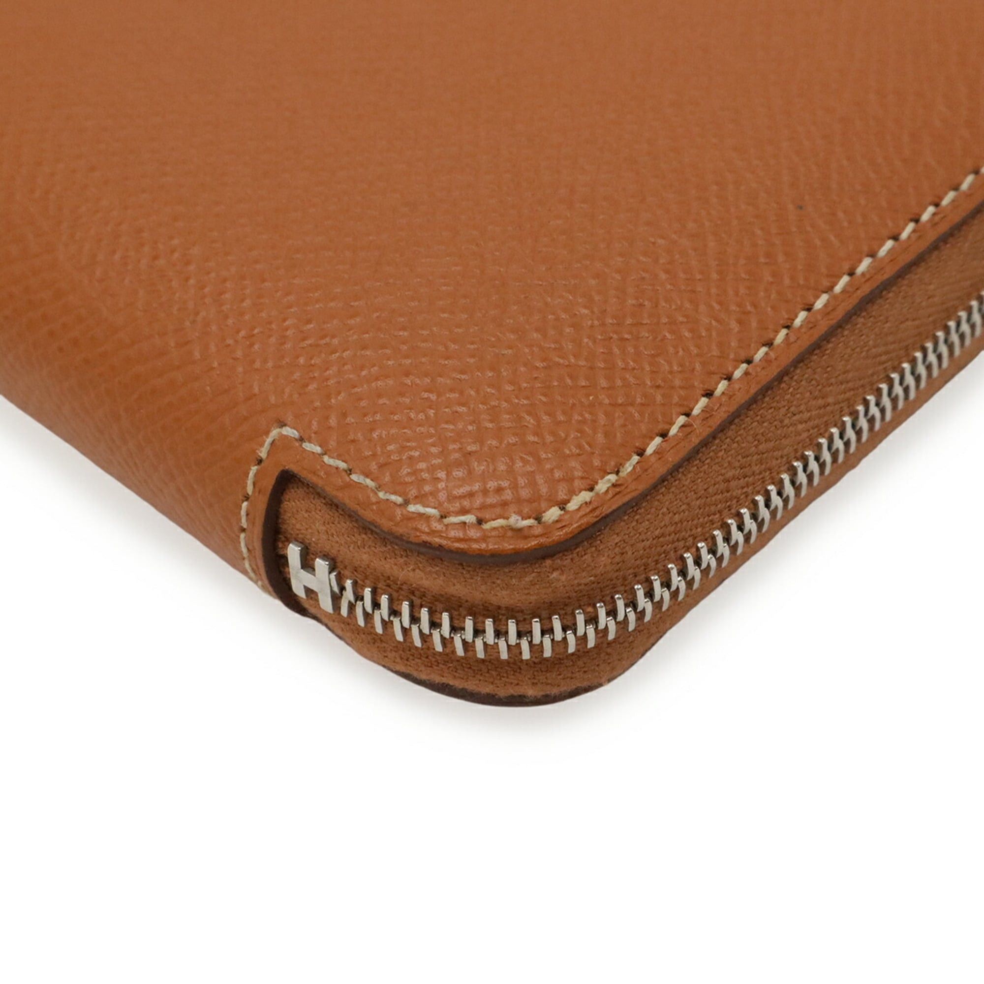 Hermes HERMES Azap Silk In Compact Wallet/Coin Purse, Round, Veau Epsom Leather, Cognac, □R Stamp Size ONE SIZE - 4 Thumbnail