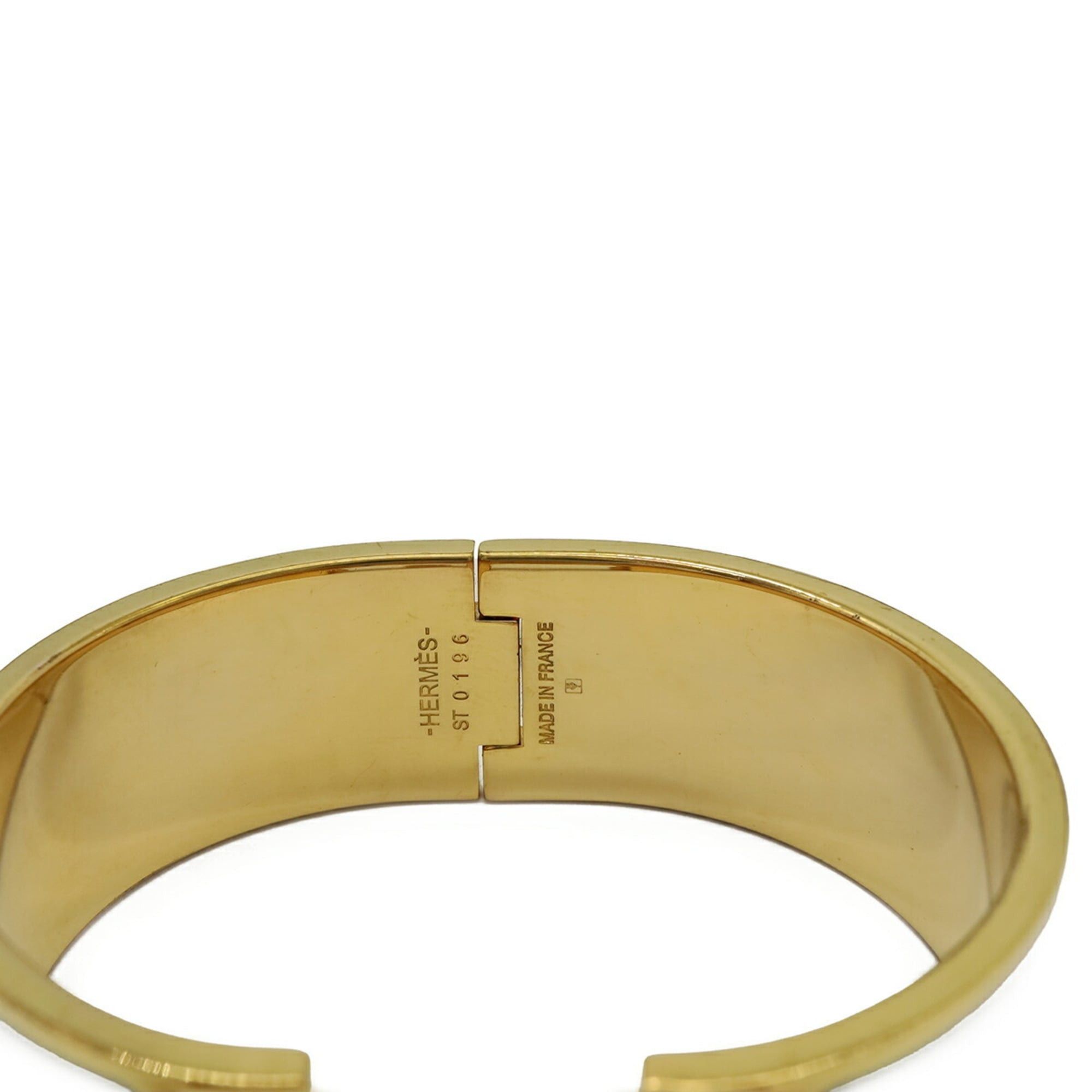 Hermes HERMES Clic Clac H PM Bracelet Bangle Enamel GP Gold Plated White Size ONE SIZE - 5 Thumbnail