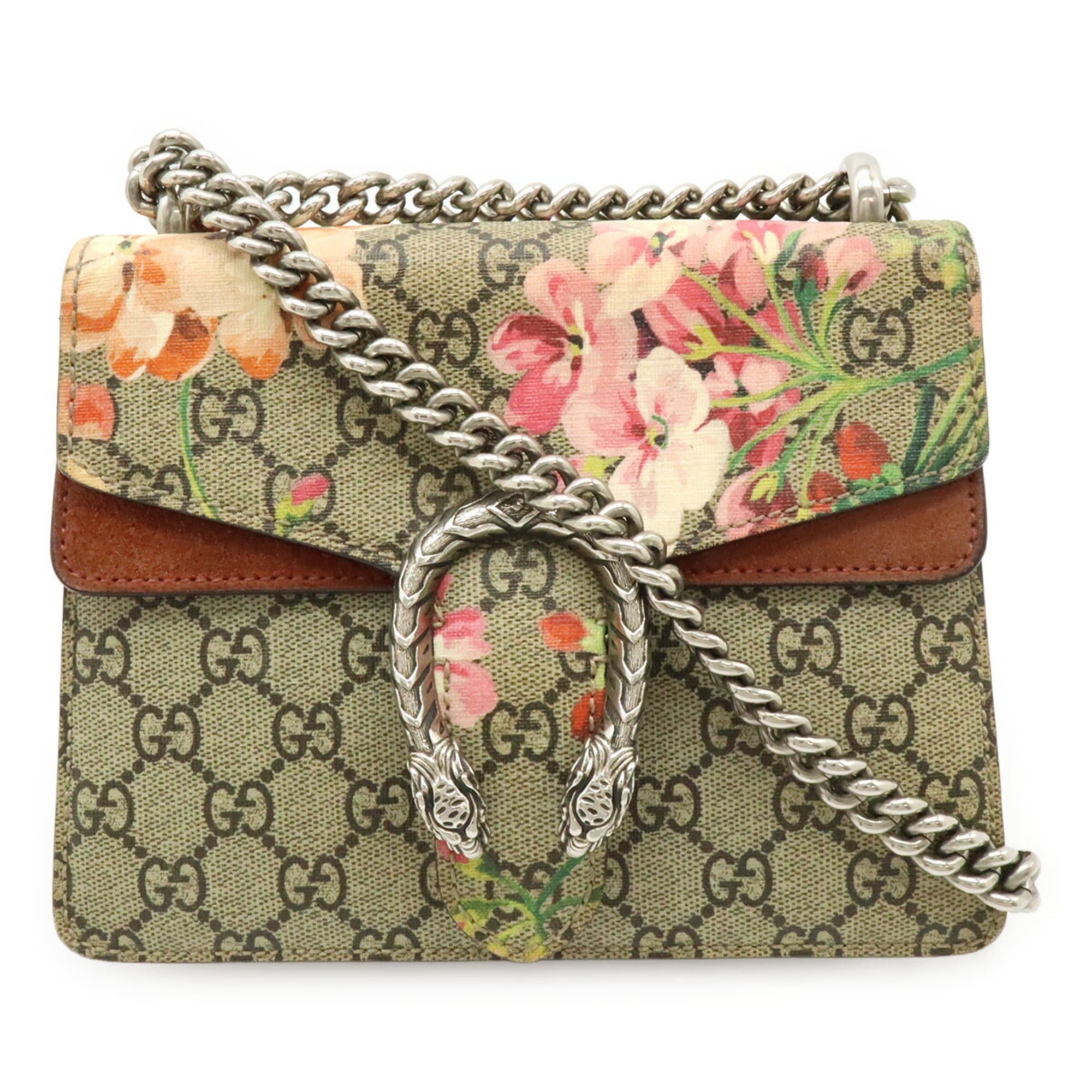 Gucci GUCCI Dionysus GG Blooms Chain Bag Shoulder Tiger Head Beige Pink Multi 421970 Size ONE SIZE - 2 Thumbnail