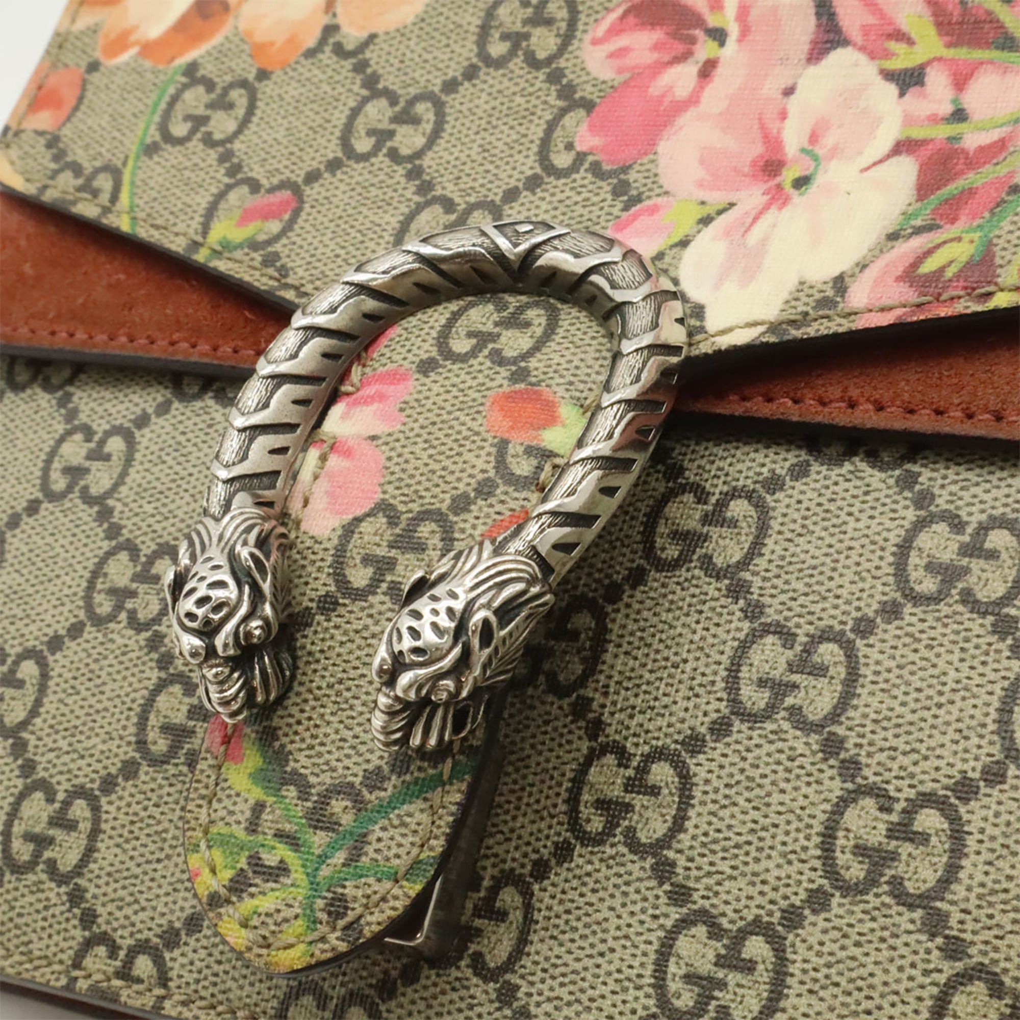 Gucci GUCCI Dionysus GG Blooms Chain Bag Shoulder Tiger Head Beige Pink Multi 421970 Size ONE SIZE - 10 Thumbnail