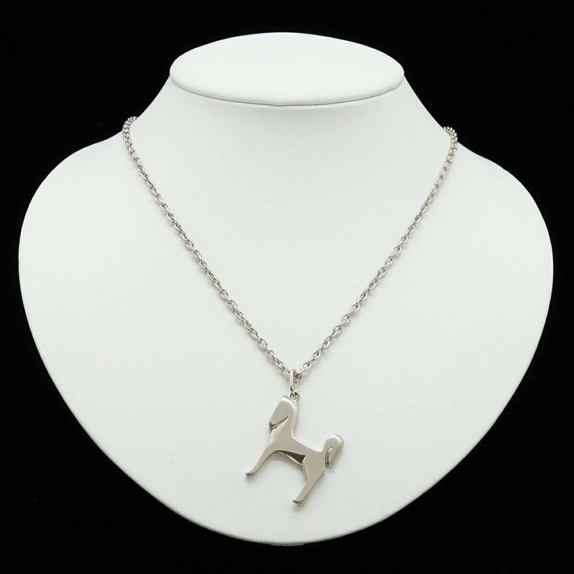 Hermes HERMES Panache Necklace Pendant Chain Horse Motif Metal Silver Size ONE SIZE - 7 Thumbnail
