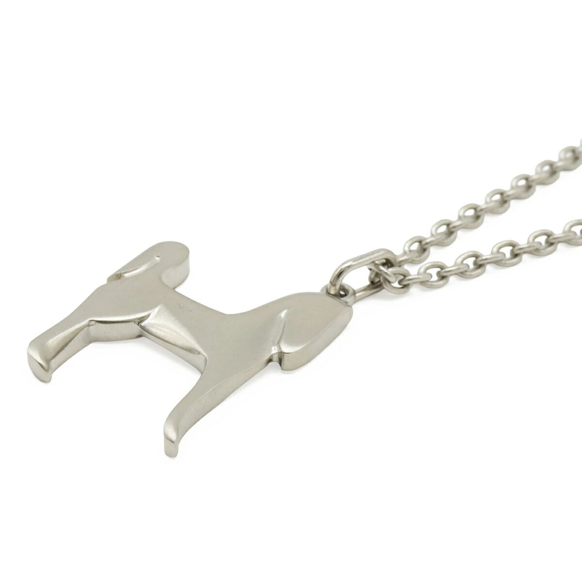 Hermes HERMES Panache Necklace Pendant Chain Horse Motif Metal Silver Size ONE SIZE - 5 Thumbnail