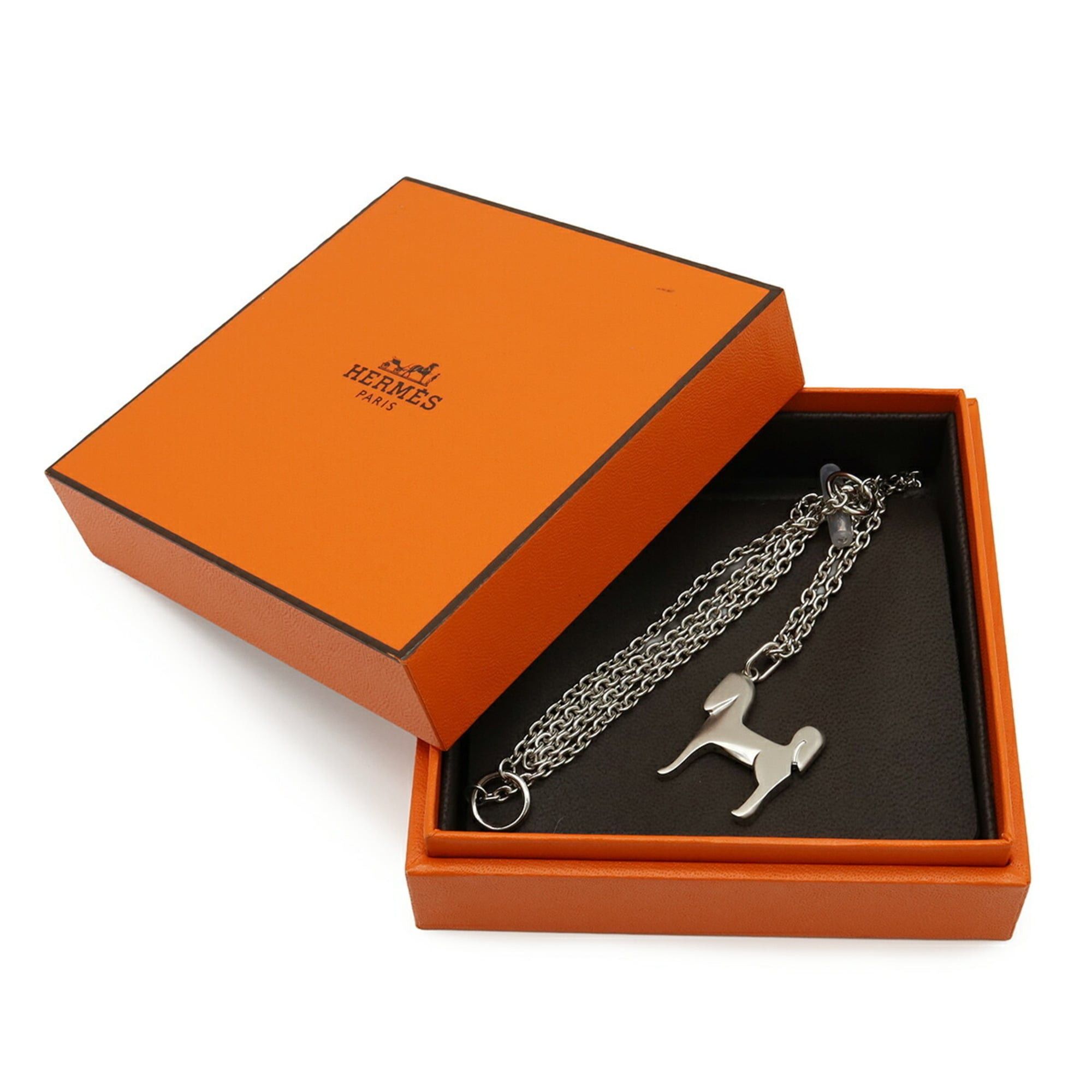 Hermes HERMES Panache Necklace Pendant Chain Horse Motif Metal Silver Size ONE SIZE - 8 Thumbnail