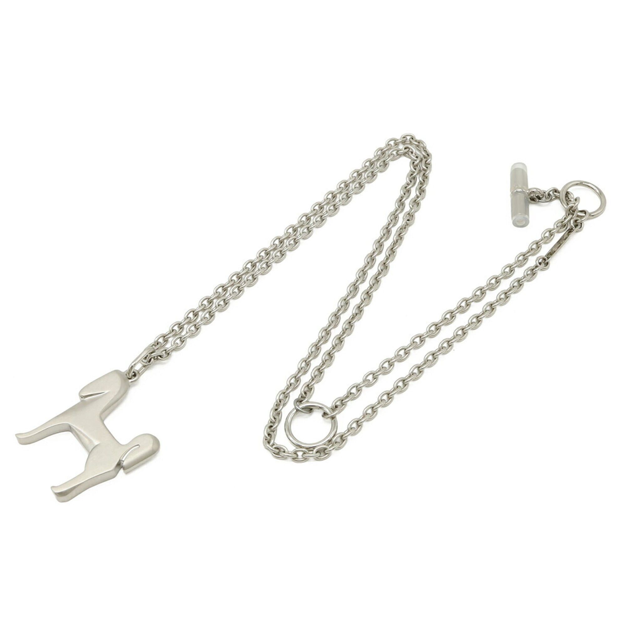 Hermes HERMES Panache Necklace Pendant Chain Horse Motif Metal Silver Size ONE SIZE - 3 Thumbnail