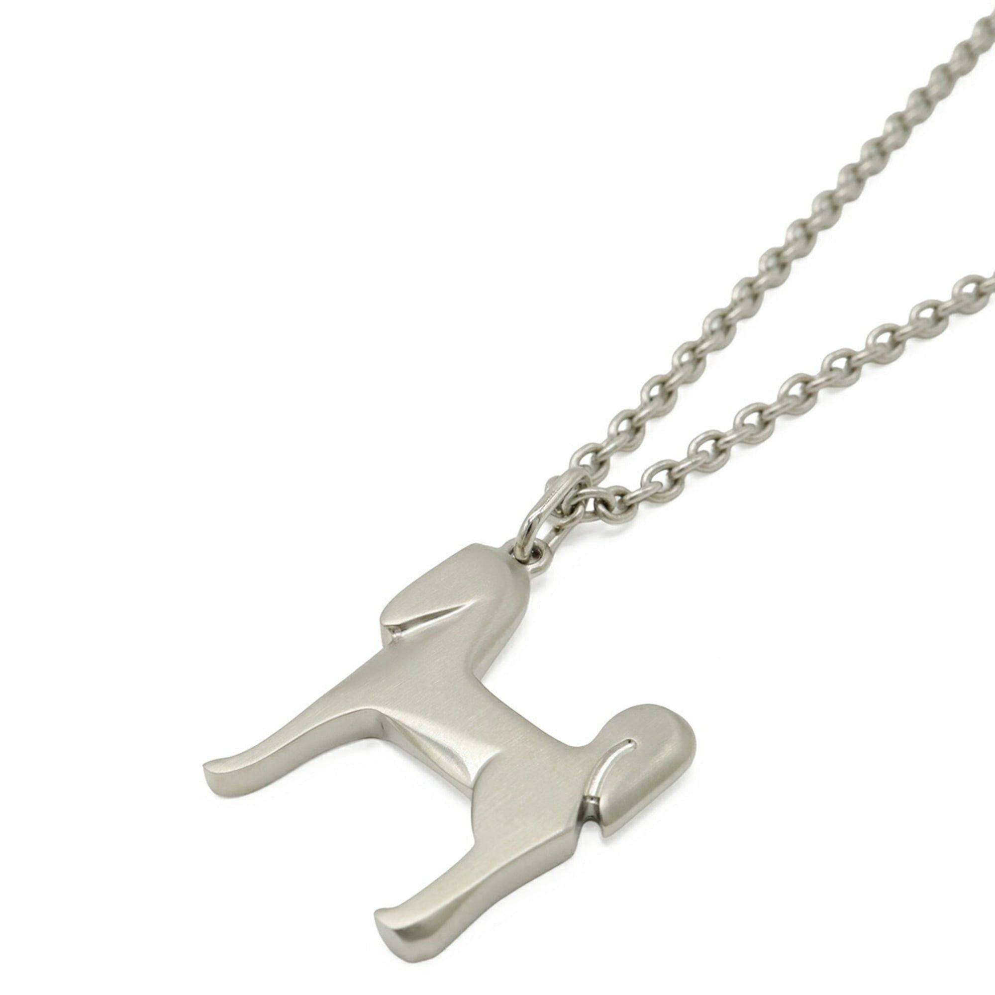 Hermes HERMES Panache Necklace Pendant Chain Horse Motif Metal Silver Size ONE SIZE - 4 Thumbnail