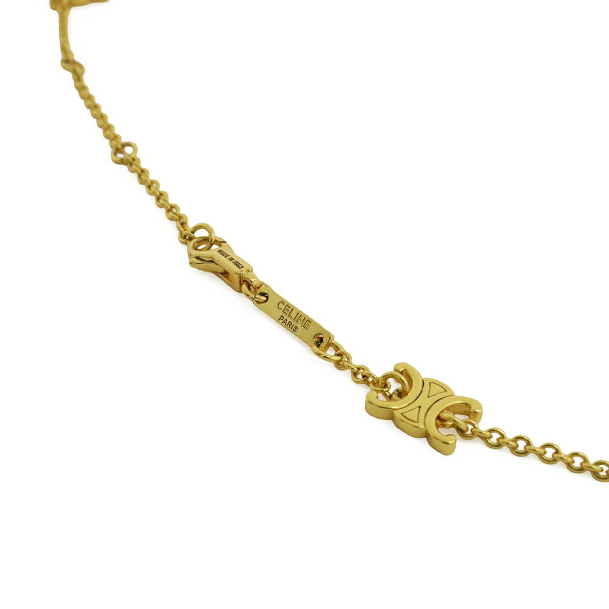 Celine CELINE Mini Triomphe Necklace Pendant Brass Gold 460MS6BRA.35OR Size ONE SIZE - 5 Thumbnail