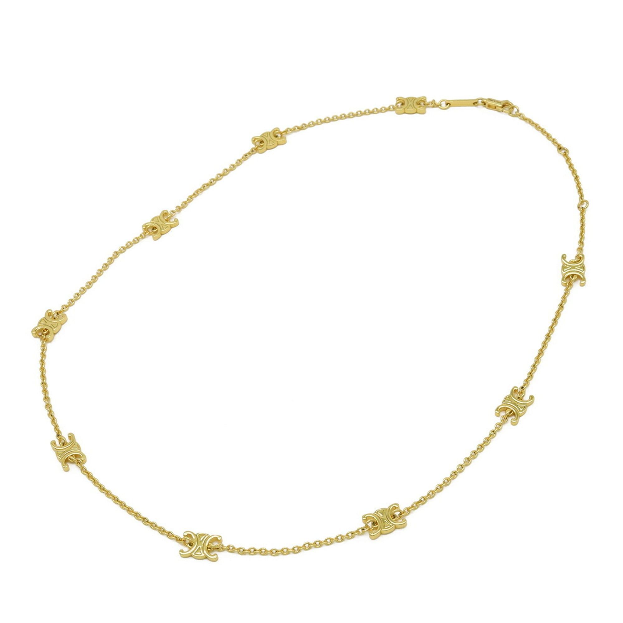 Celine CELINE Mini Triomphe Necklace Pendant Brass Gold 460MS6BRA.35OR Size ONE SIZE - 3 Thumbnail